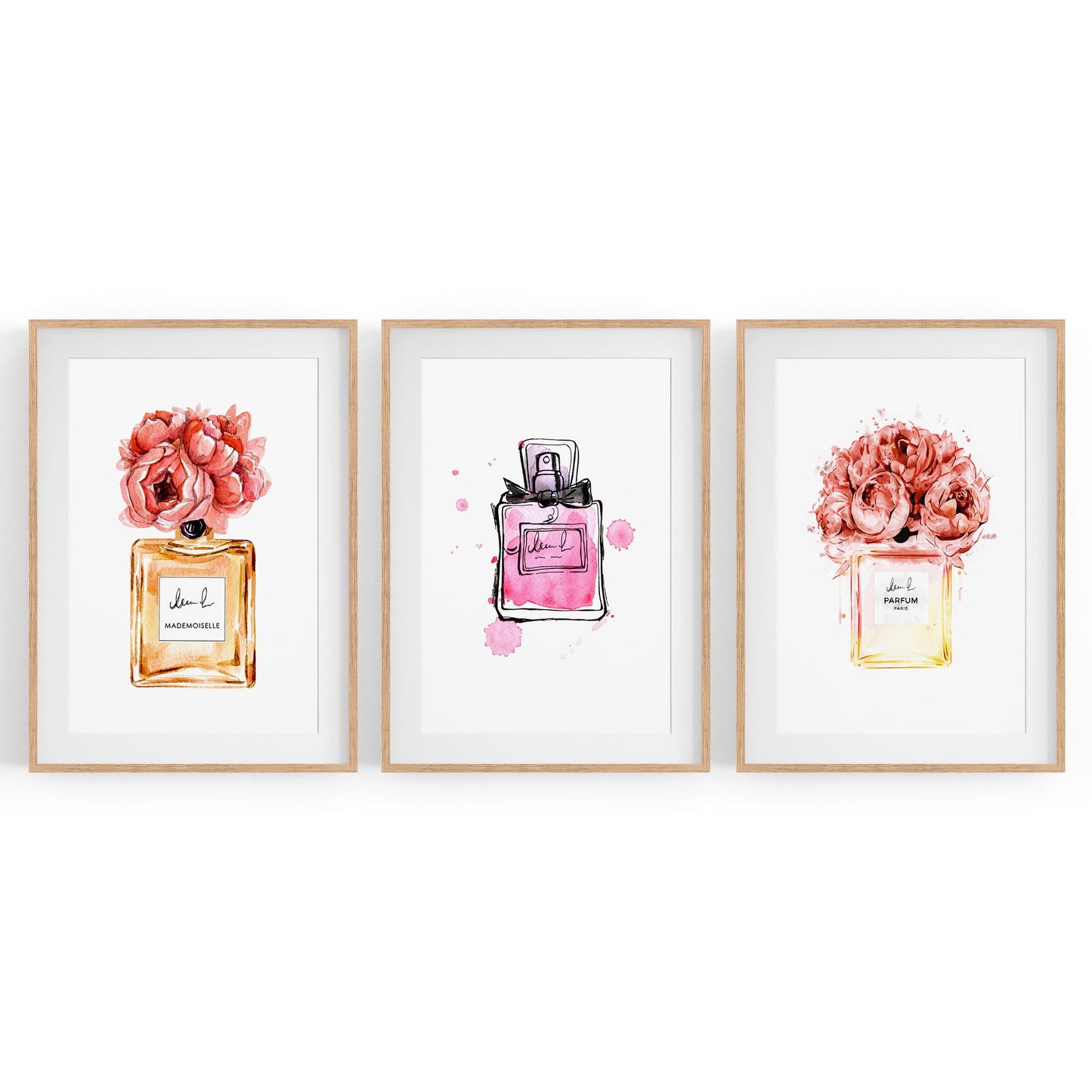 Set of Perfume Bottle Fashion Bedroom Wall Art #3 - The Affordable Art Company