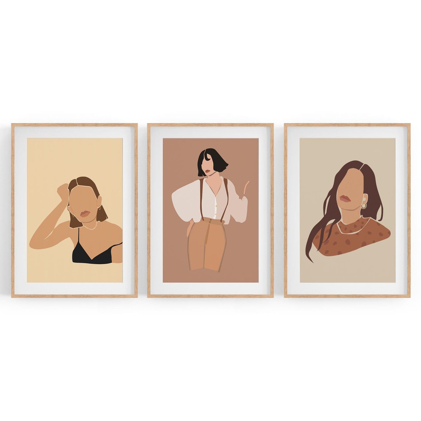 Set of Retro Fashion Minimal Bedroom Wall Art - The Affordable Art Company