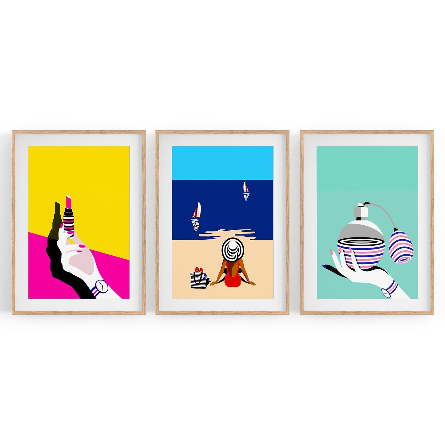 Set of Retro Fashion Girls Bedroom Wall Art - The Affordable Art Company