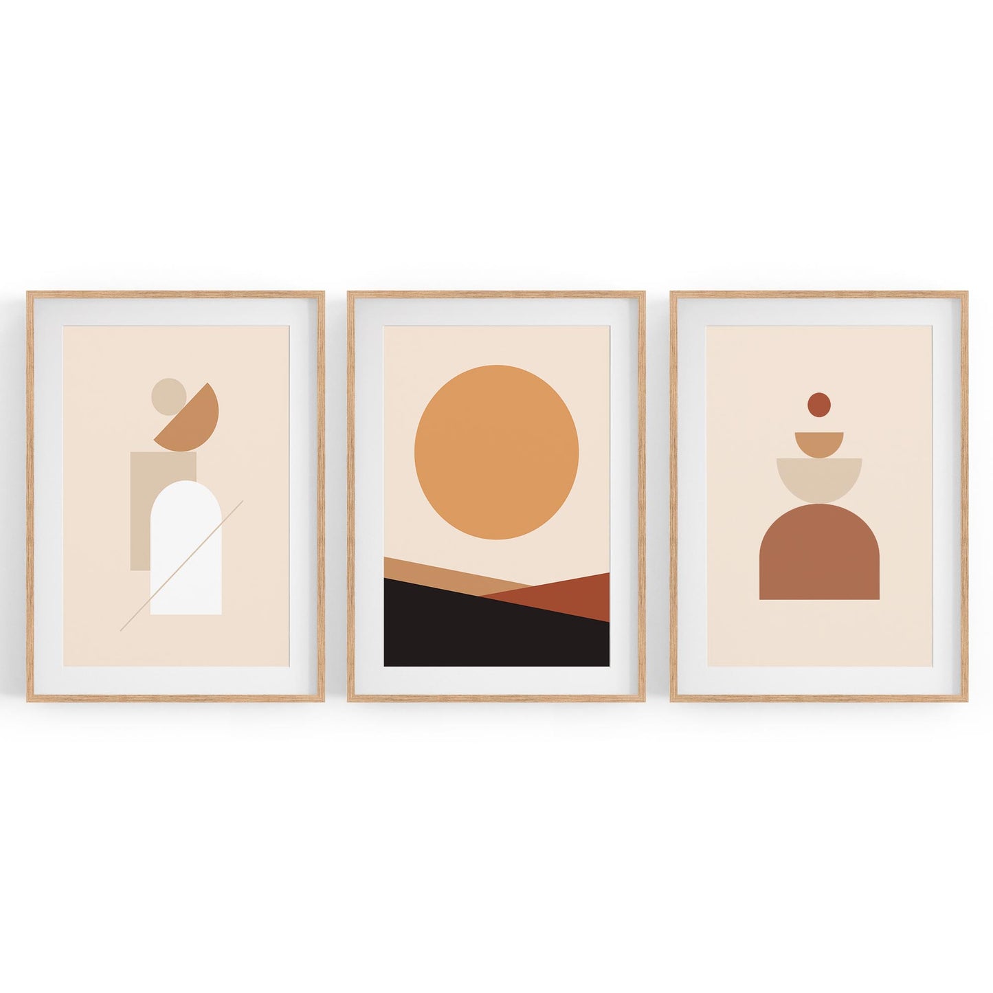 Set of Abstract Shape Retro Minimal Modern Art #2 - The Affordable Art Company