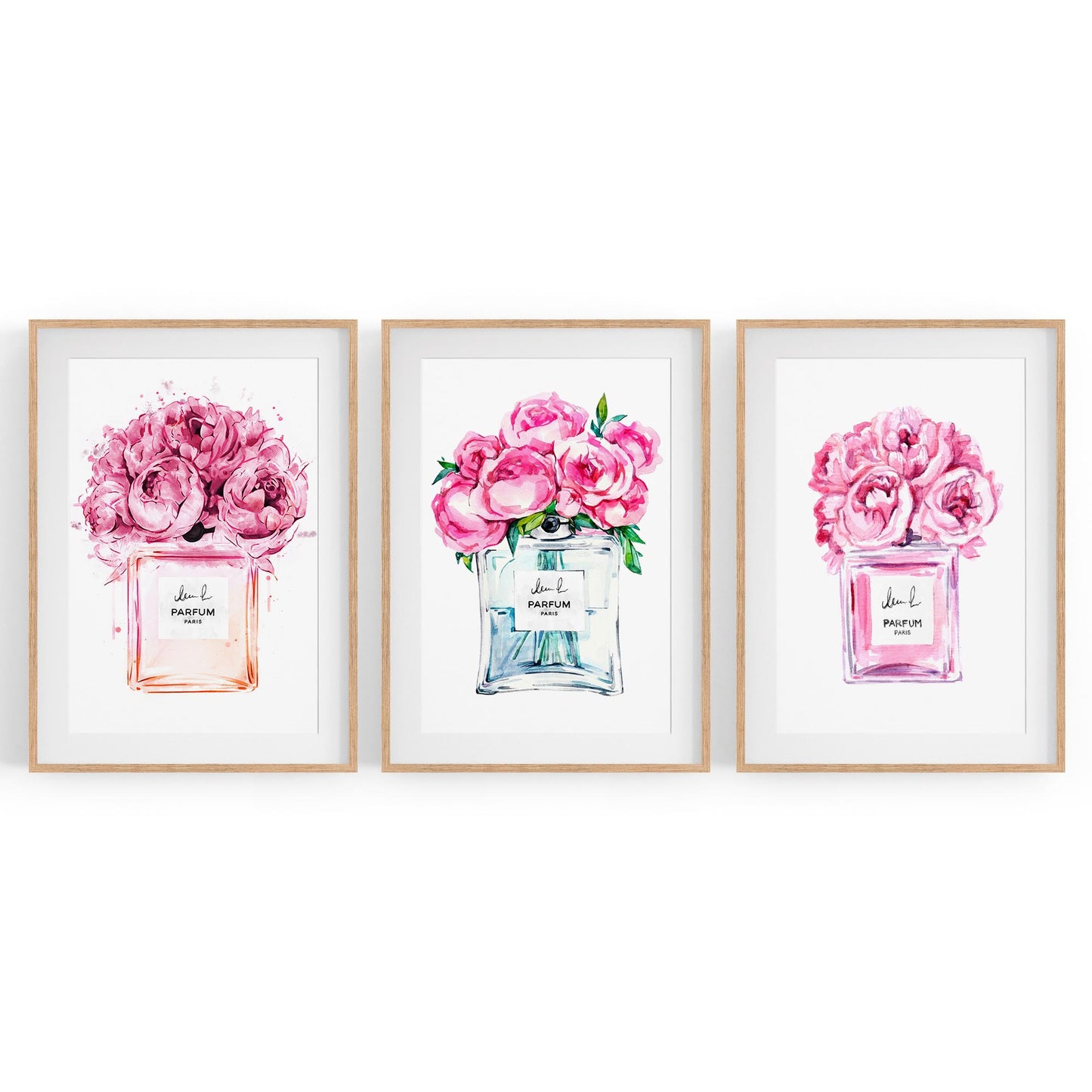 Set of Perfume Bottle Fashion Bedroom Wall Art #6 - The Affordable Art Company