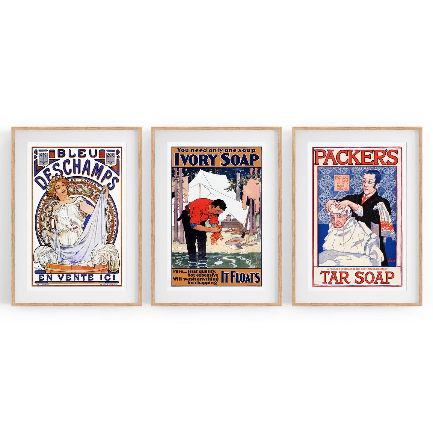 Set of Vintage Soap Adverts Laundry Room Wall Art - The Affordable Art Company