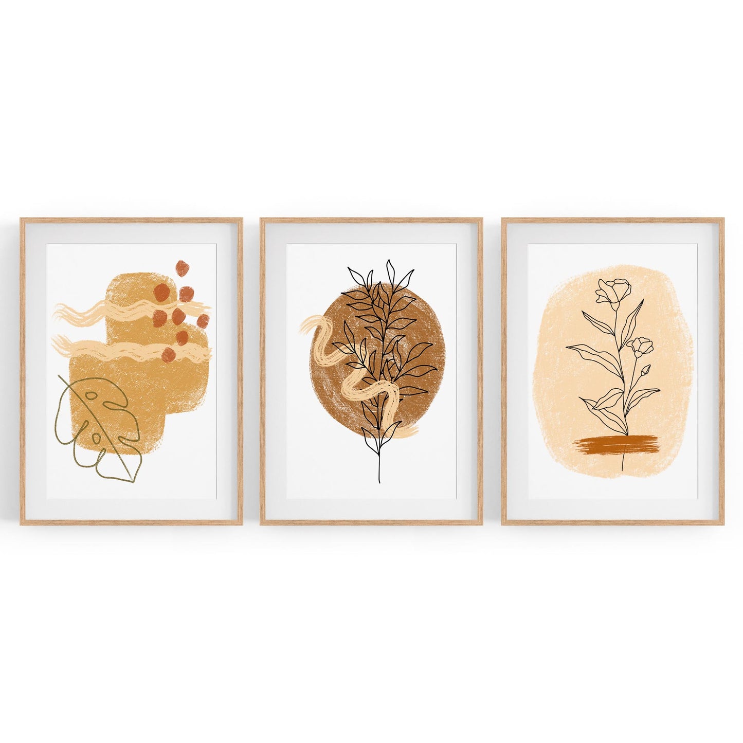Set of Abstract Nature Kitchen Hallway Wall Art - The Affordable Art Company