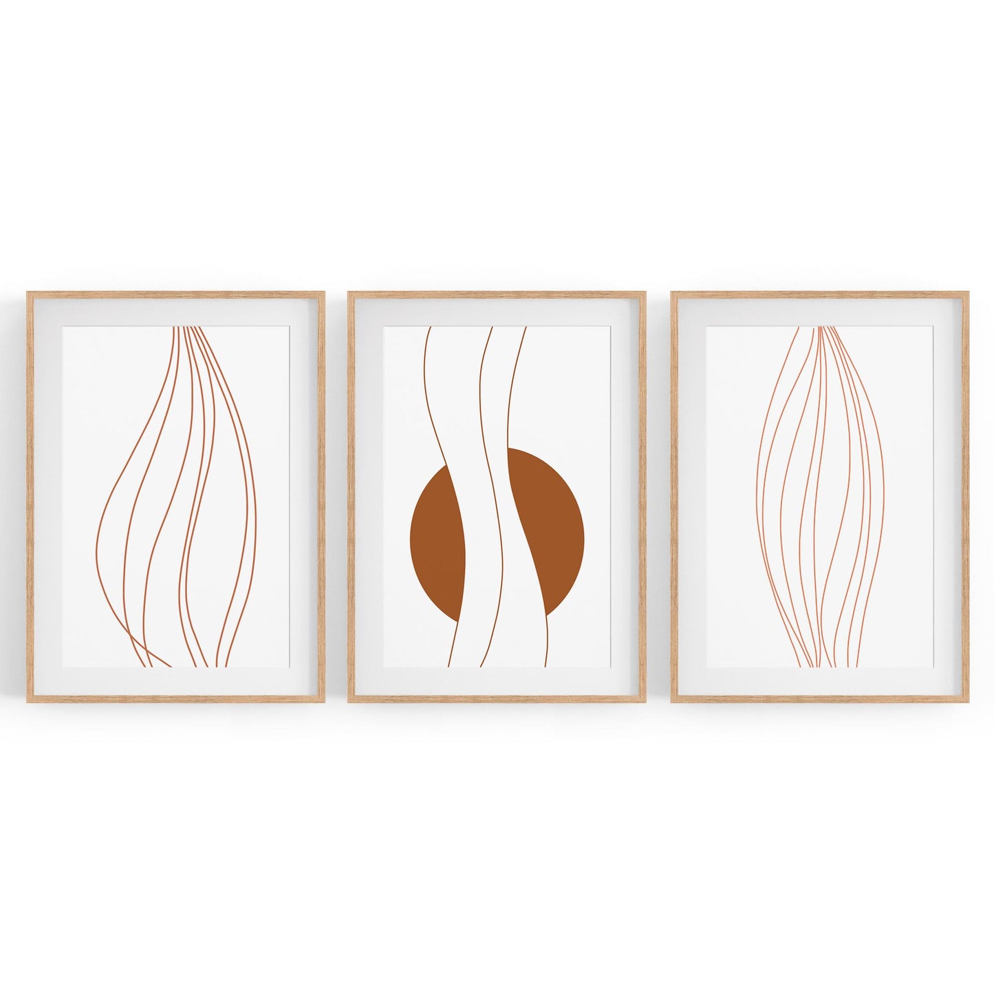 Set of Lines In Motion Abstract Minimal Wall Art #1 - The Affordable Art Company