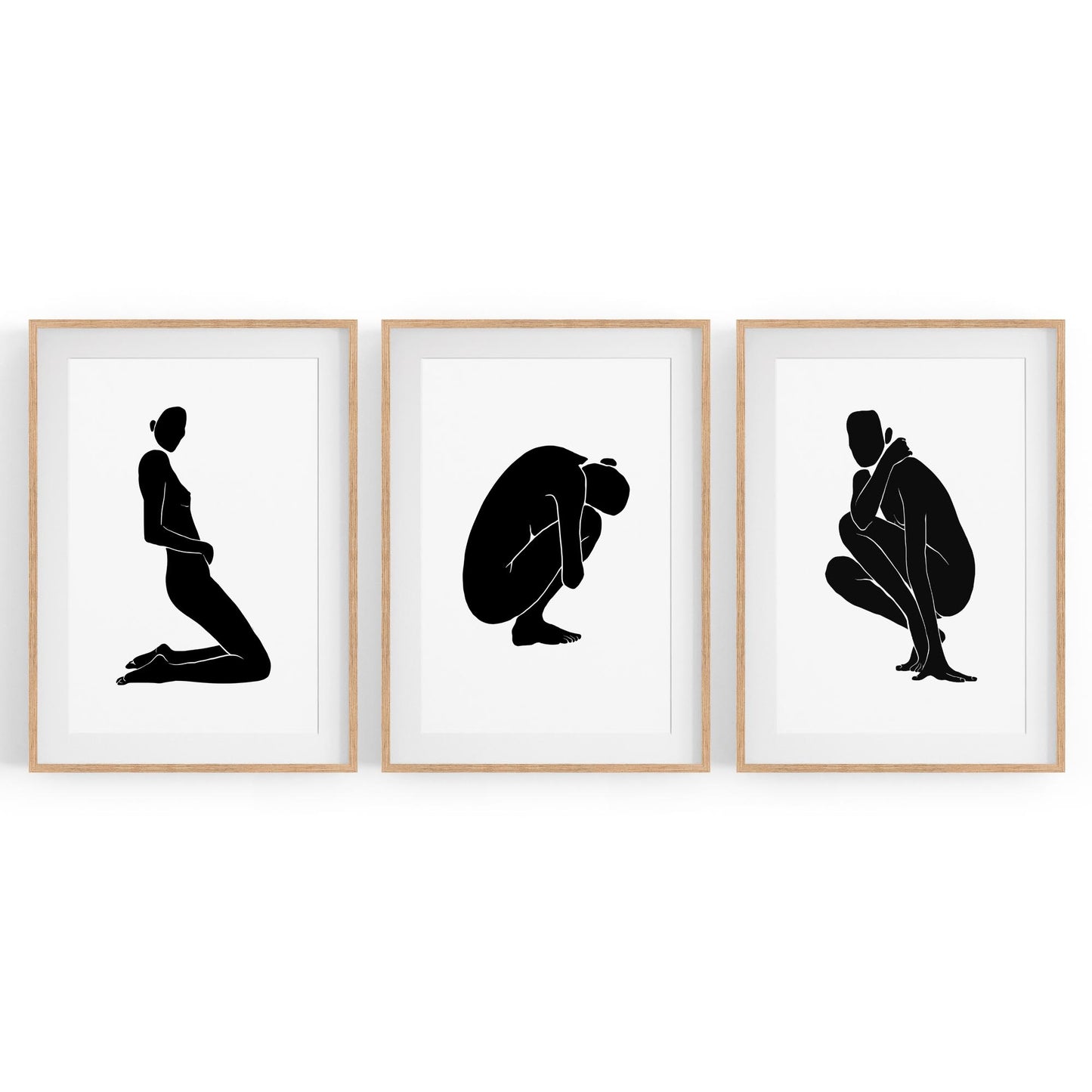 Set of Nude Body Drawing Female Minimal Wall Art #2 - The Affordable Art Company