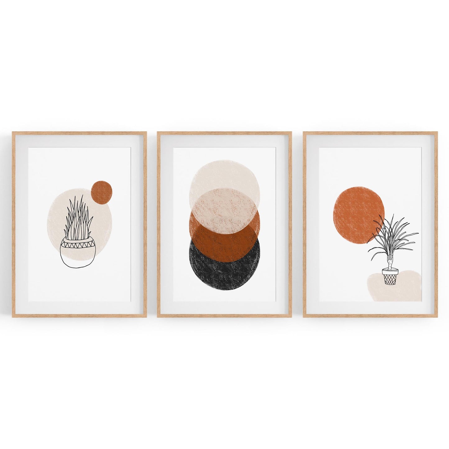Set of Minimal Plant Abstract Hallway Wall Art #2 - The Affordable Art Company