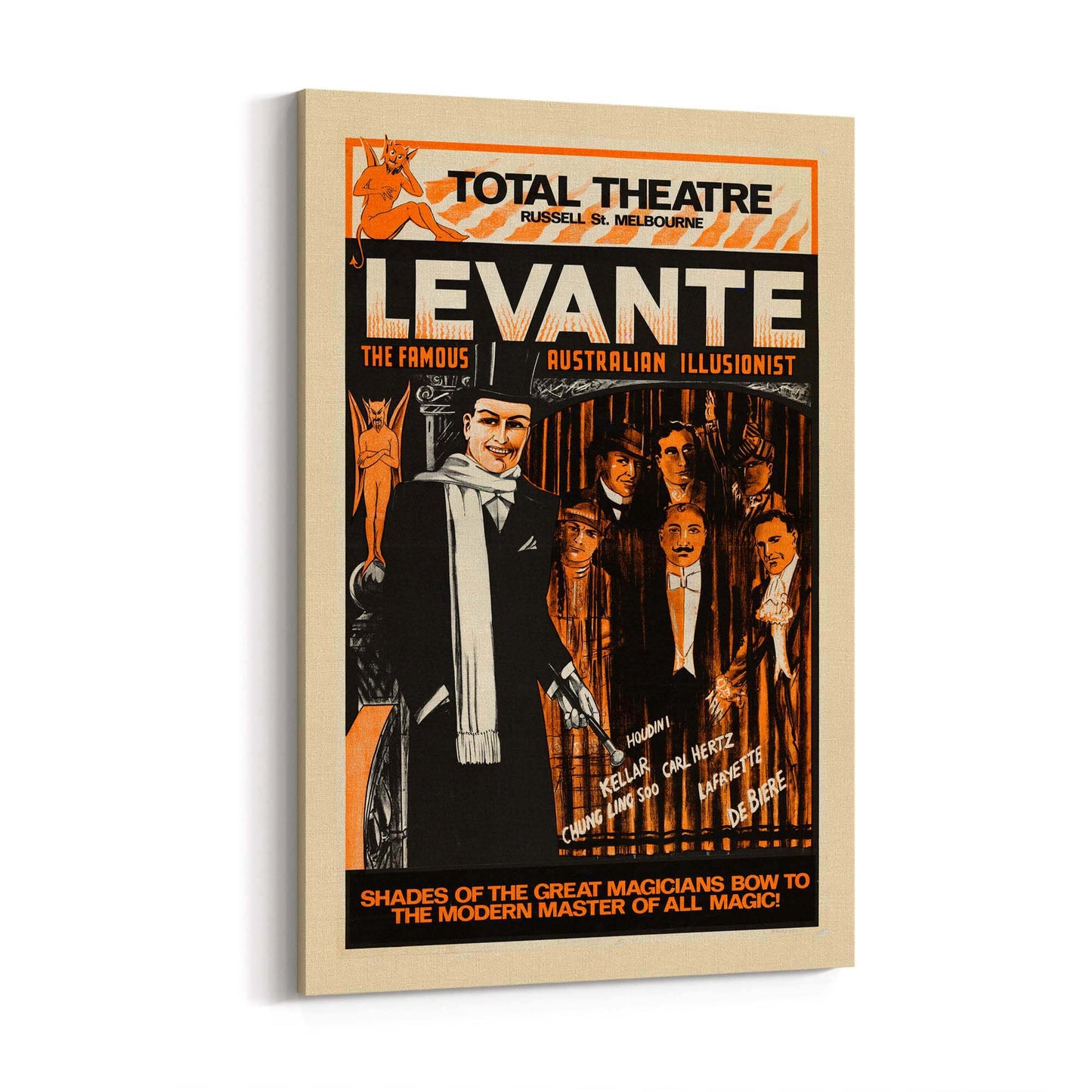 Levante Magician Melbourne Vintage Advert Wall Art - The Affordable Art Company