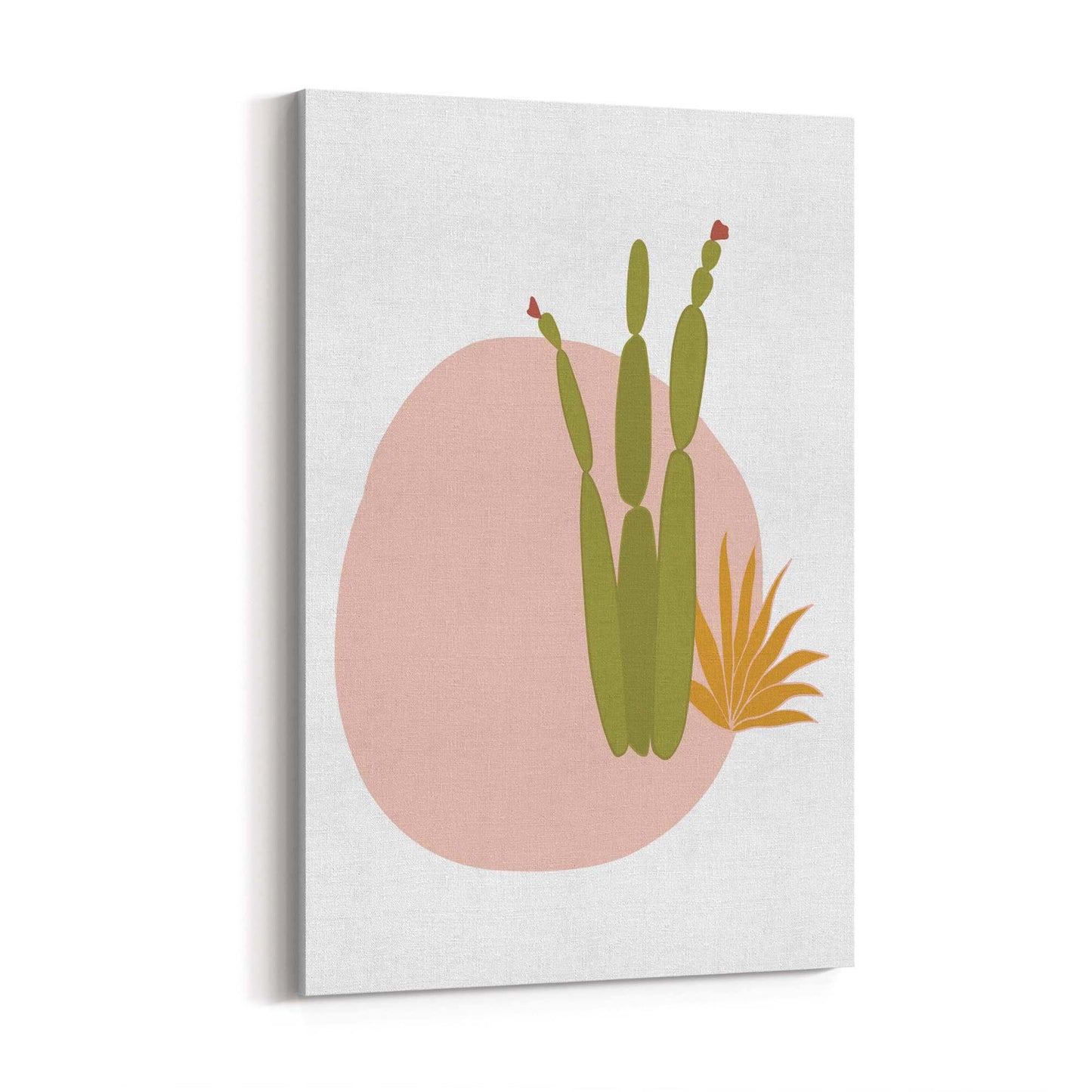 Retro Minimal Abstract Green Cactus Wall Art #1 - The Affordable Art Company