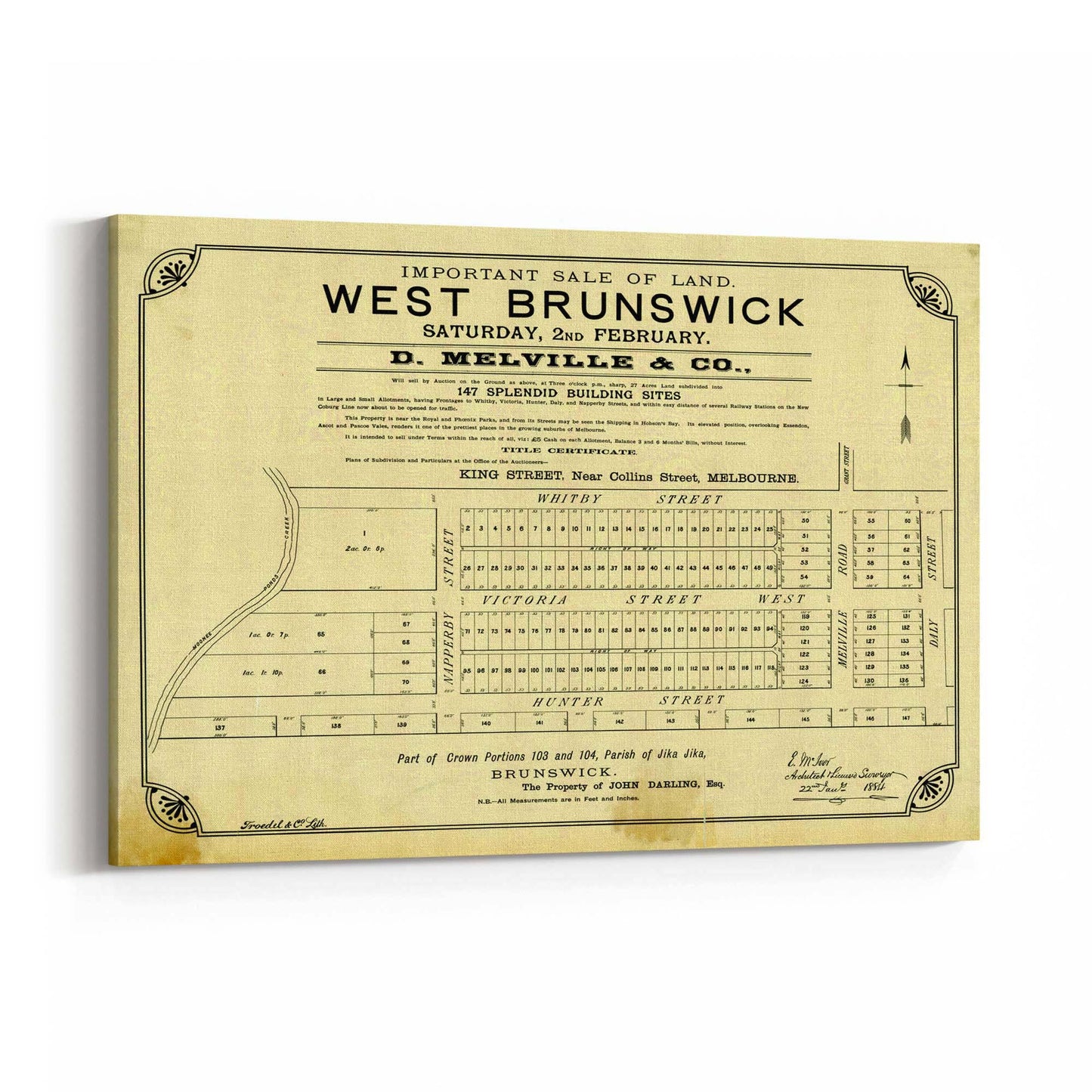 Brunswick Melbourne Vintage Real Estate Advert Art #1 - The Affordable Art Company