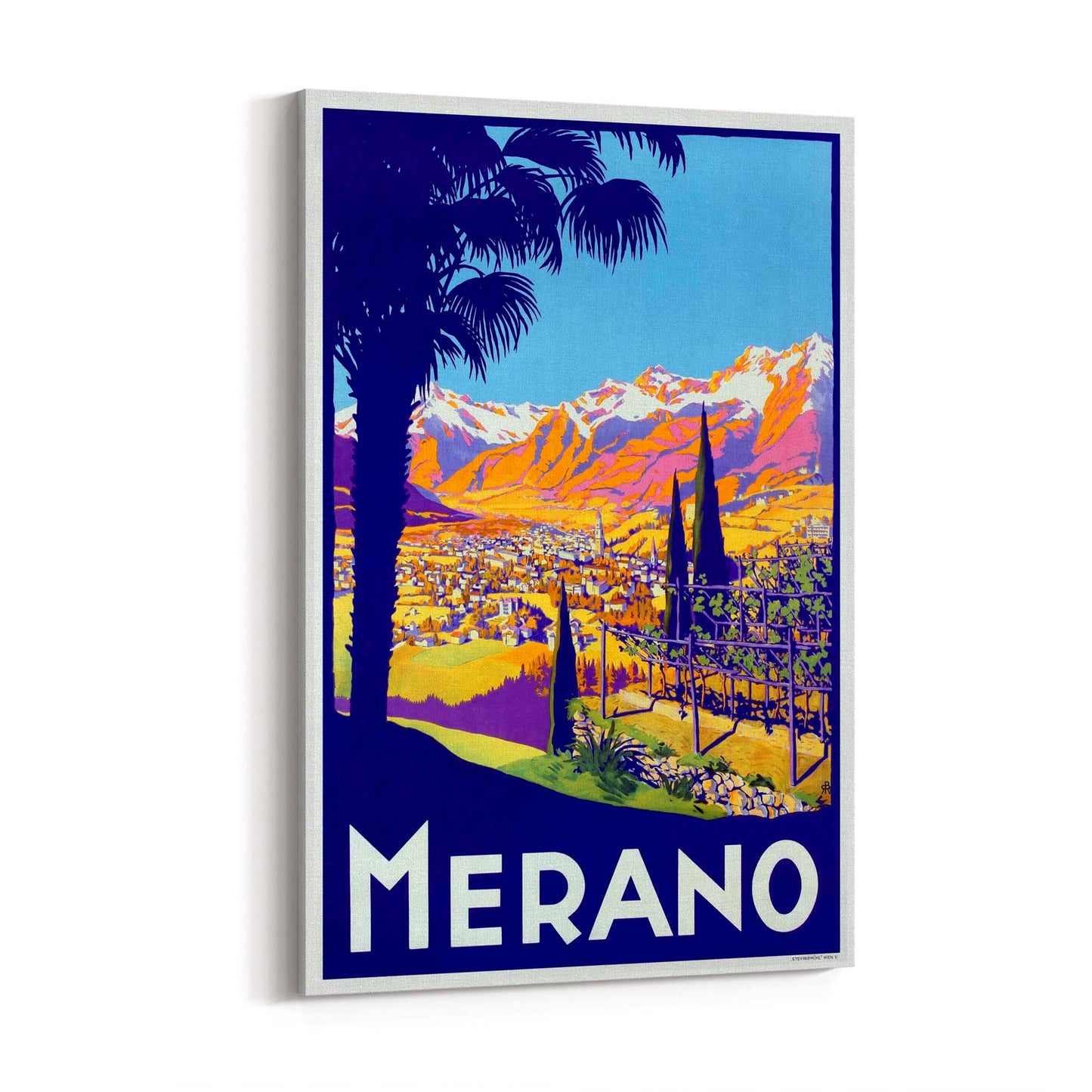 Merano, Italy Vintage Travel Advert Wall Art - The Affordable Art Company