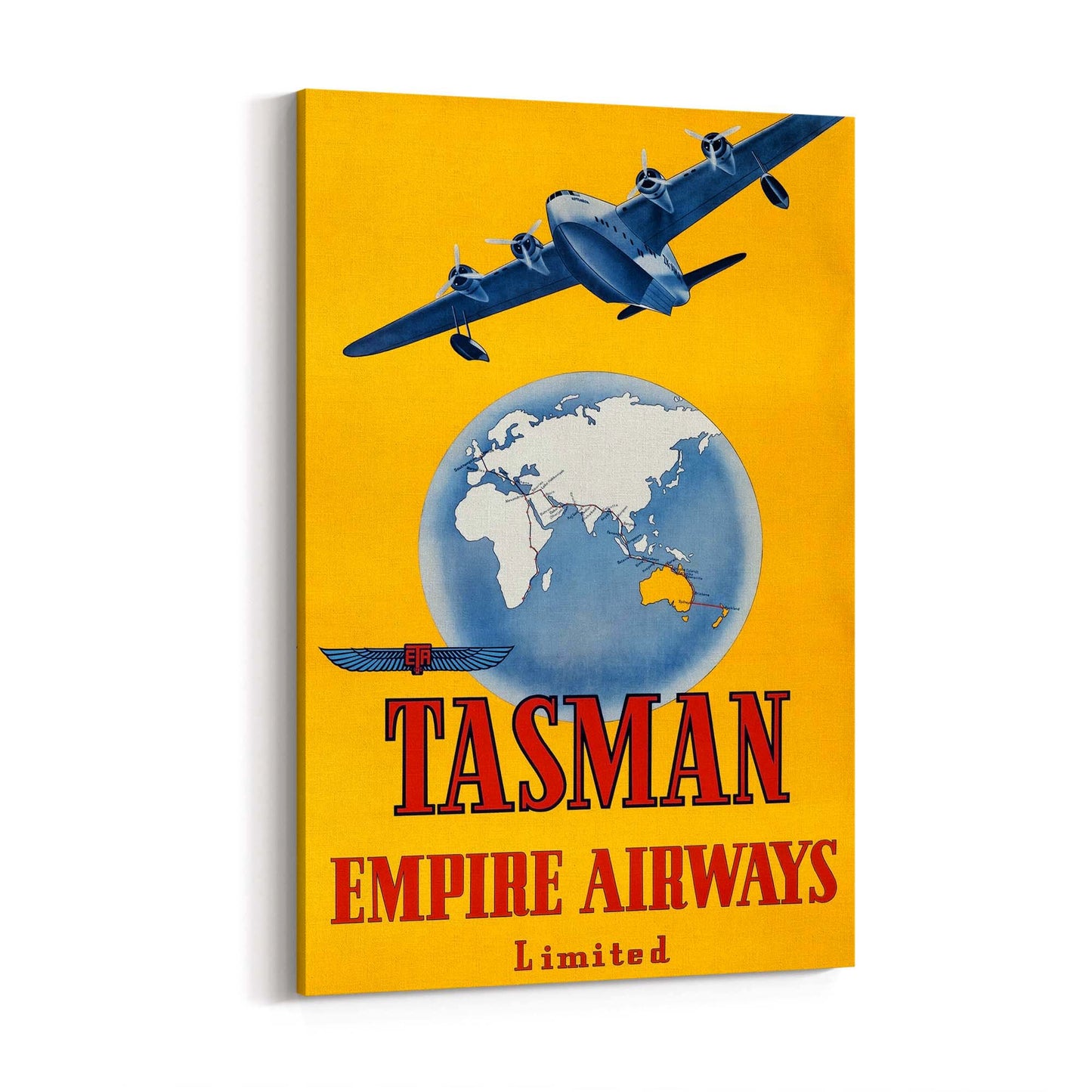 Tasman Empire Airways Vintage Travel Advert Wall Art - The Affordable Art Company