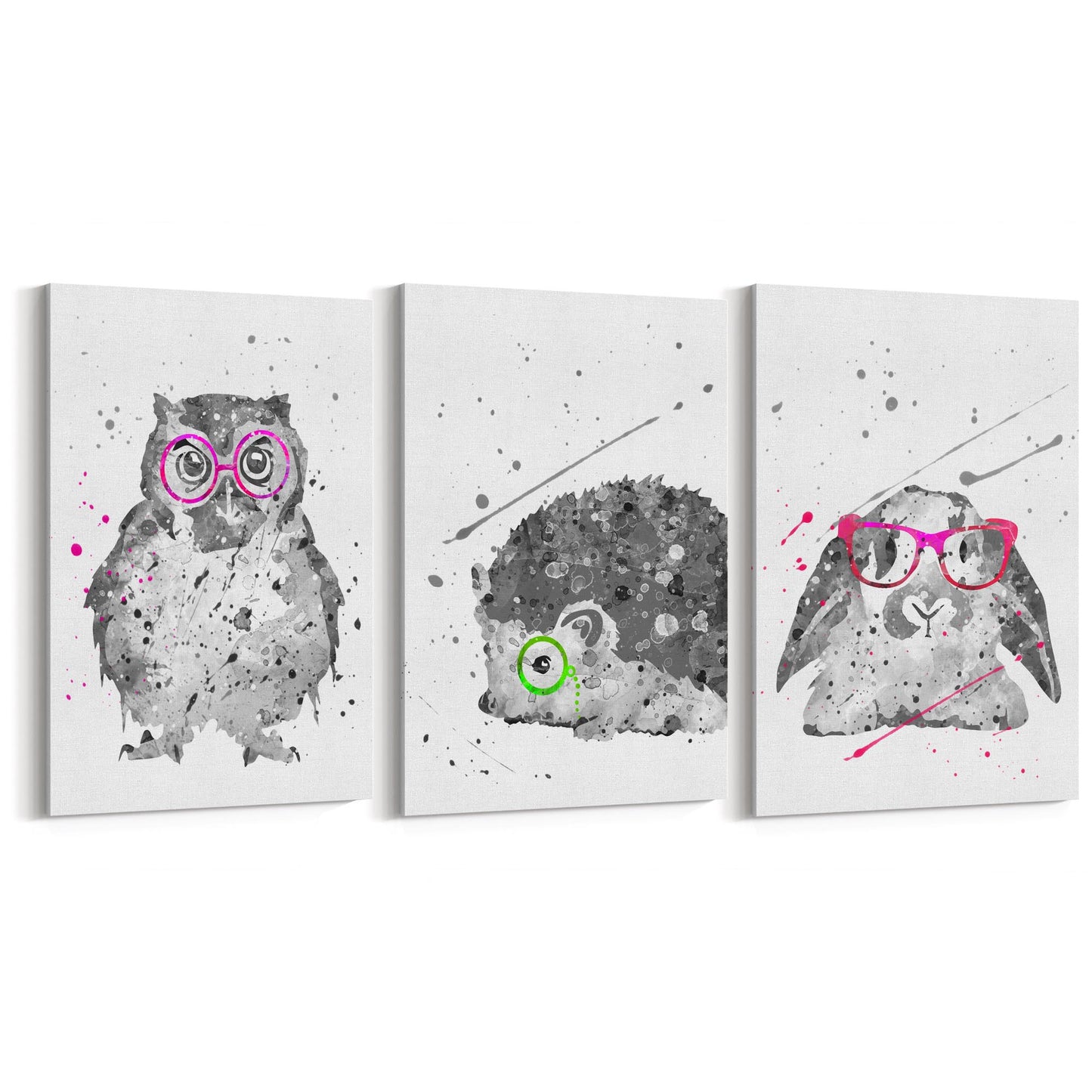 Set of Cute Animals Nursery Baby Wall Art - The Affordable Art Company