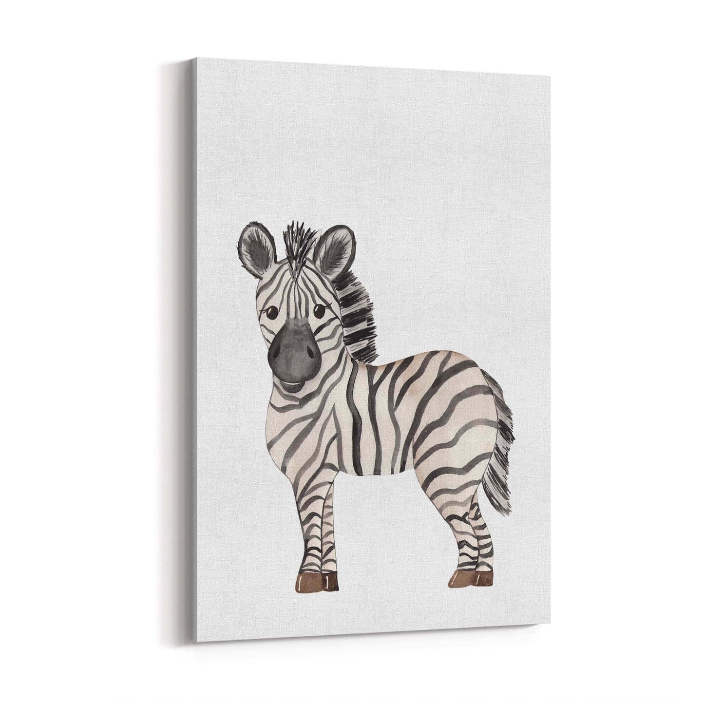 Cartoon Zebra Cute Nursery Baby Animal Art #2 - The Affordable Art Company