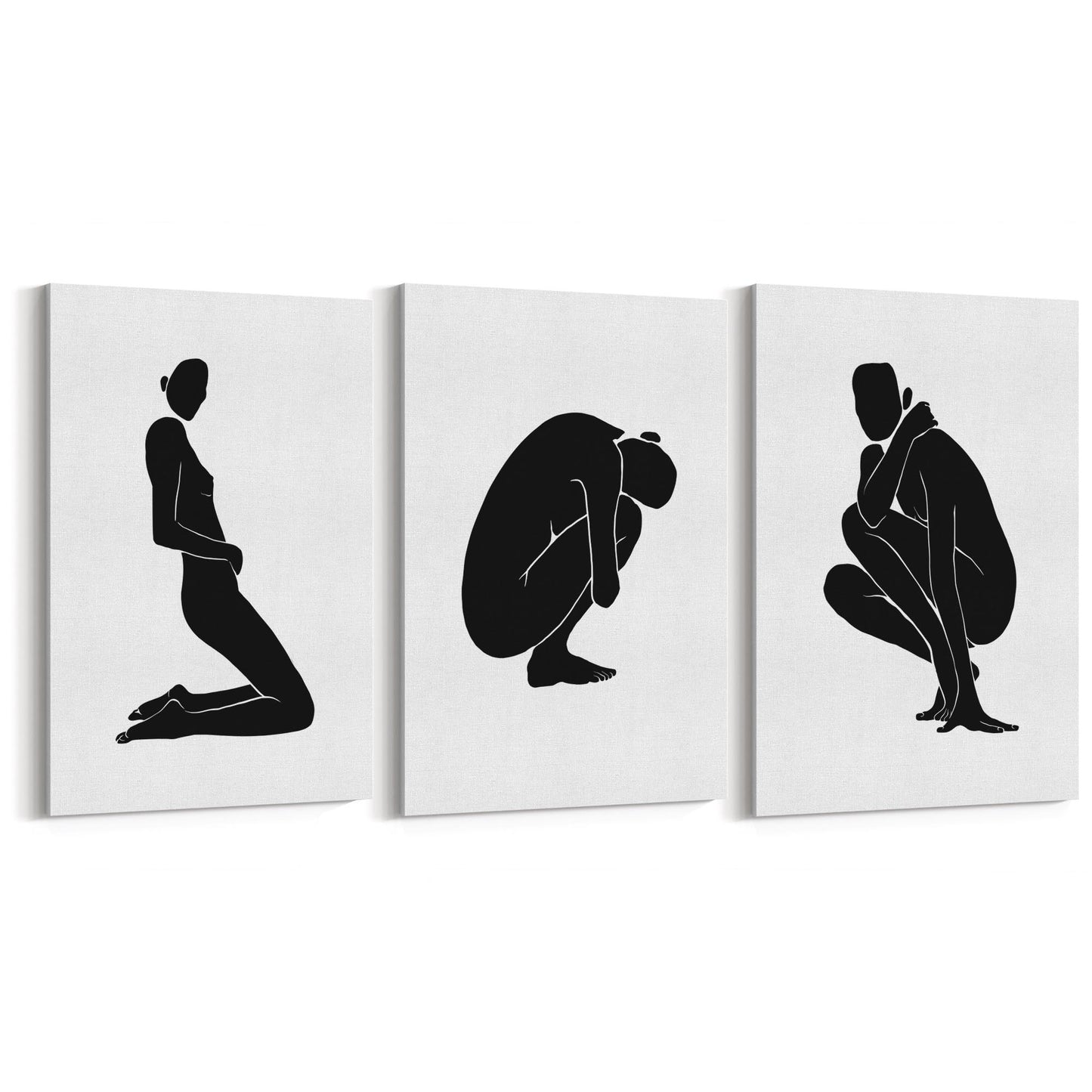 Set of Nude Body Drawing Female Minimal Wall Art #2 - The Affordable Art Company