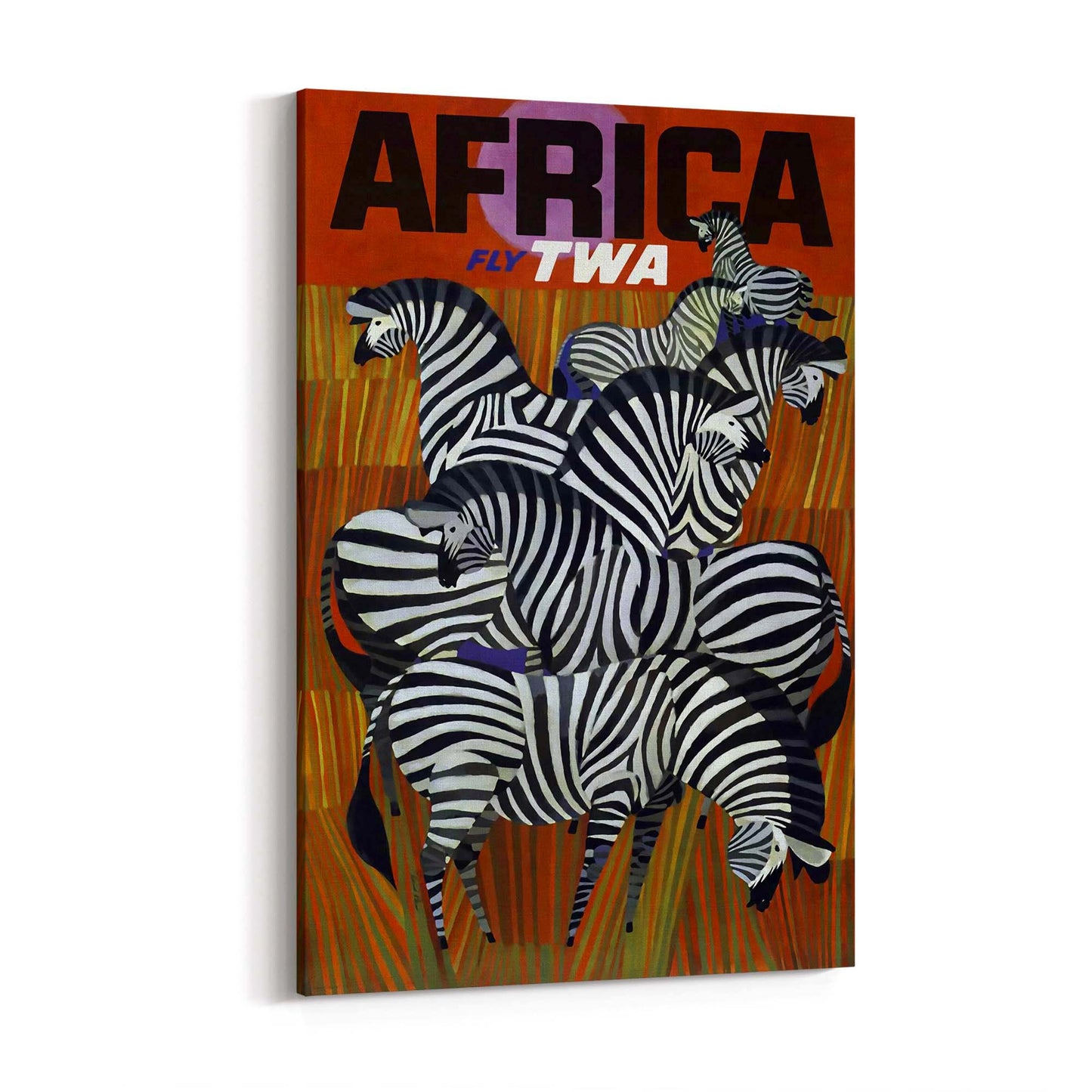 Africa fly TWA Vintage Travel Advert Wall Art - The Affordable Art Company