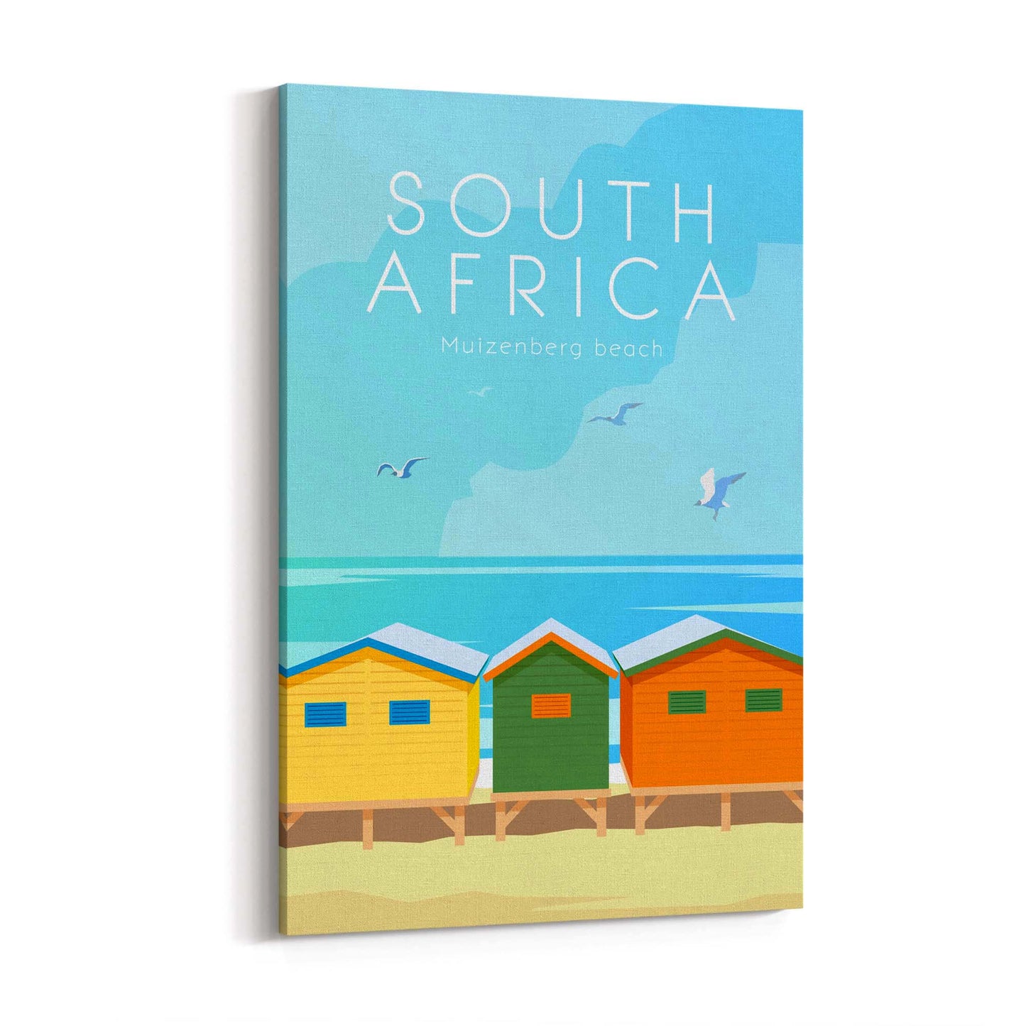 Retro Muizenberg Beach South Africa Wall Art - The Affordable Art Company