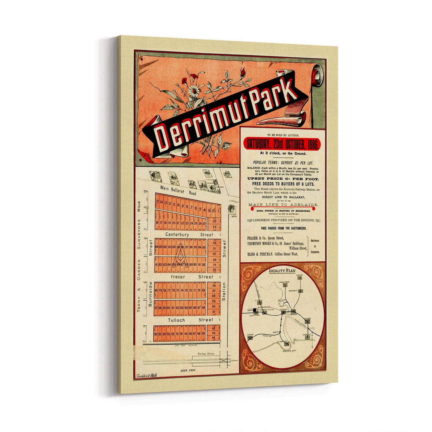 Derrimut Melbourne Vintage Real Estate Advert Art - The Affordable Art Company