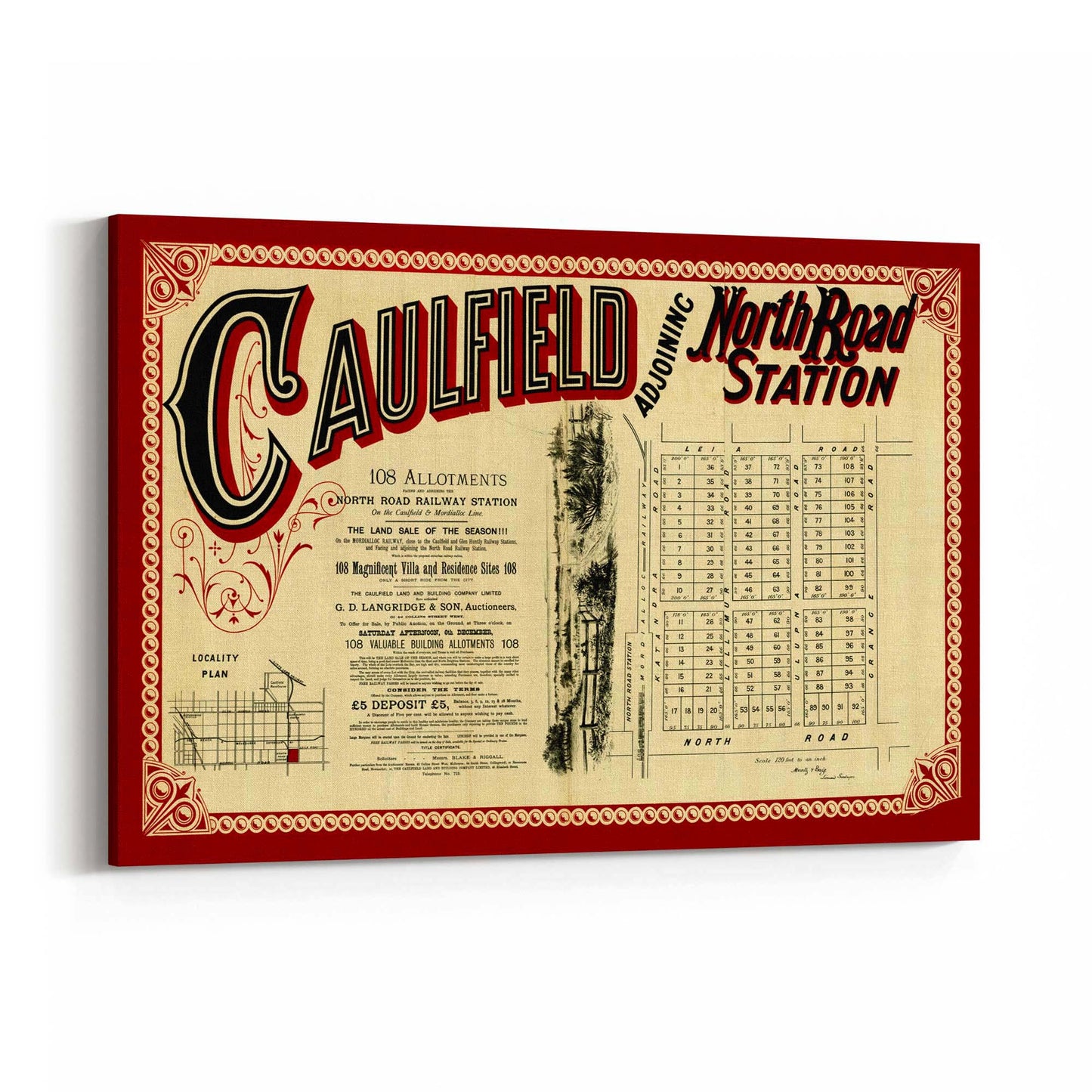 Caulfield Melbourne Vintage Real Estate Advert Art #2 - The Affordable Art Company