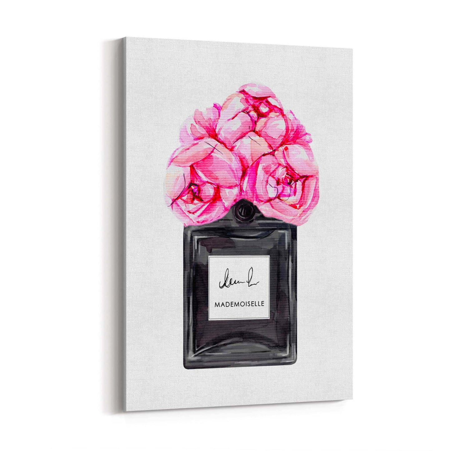 Pink Floral Perfume Bottle Fashion Flowers Wall Art #4 - The Affordable Art Company