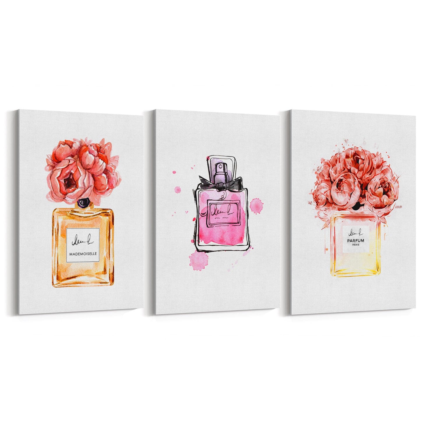 Set of Perfume Bottle Fashion Bedroom Wall Art #3 - The Affordable Art Company