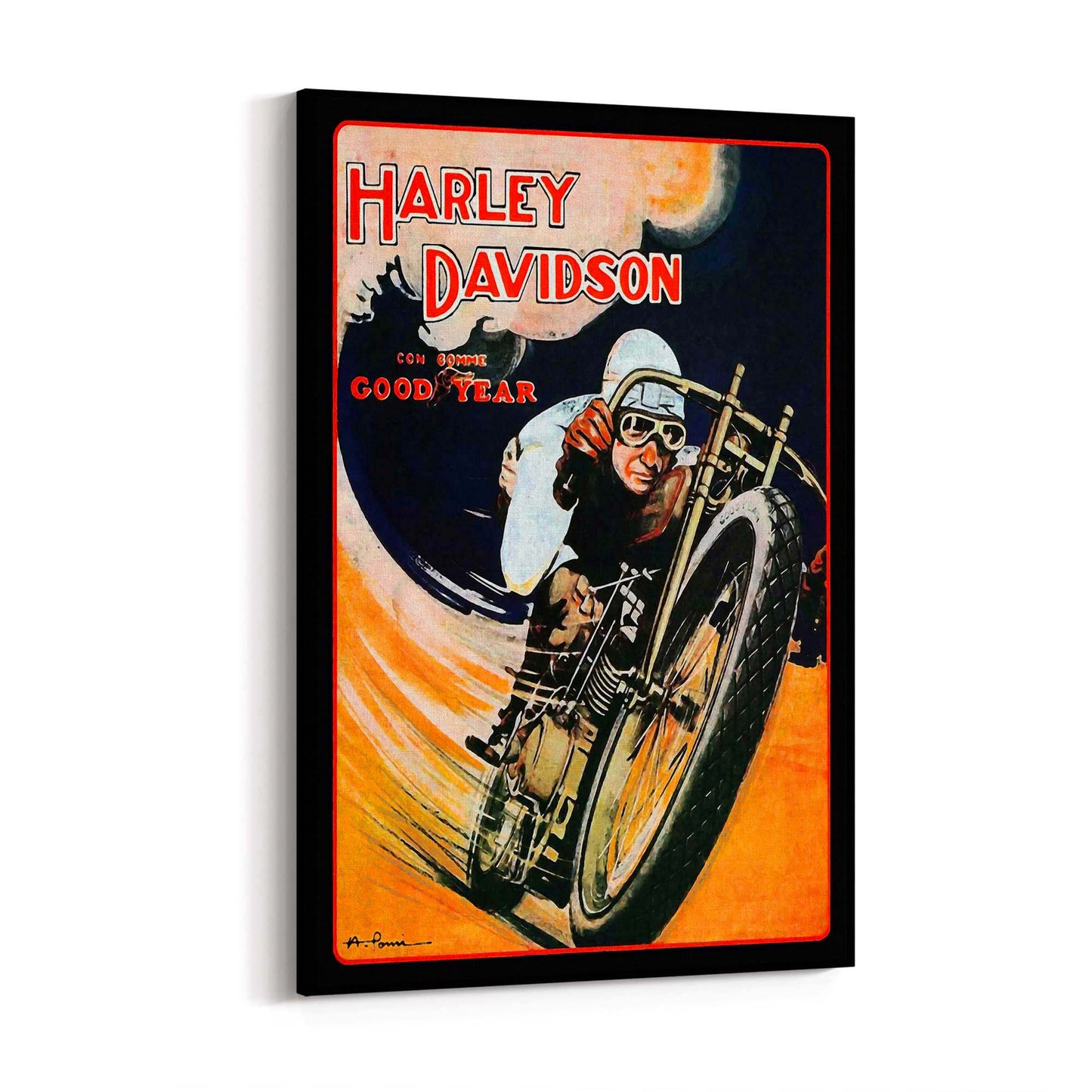 Vintage Motorcycle Advert Man Cave Wall Art - The Affordable Art Company