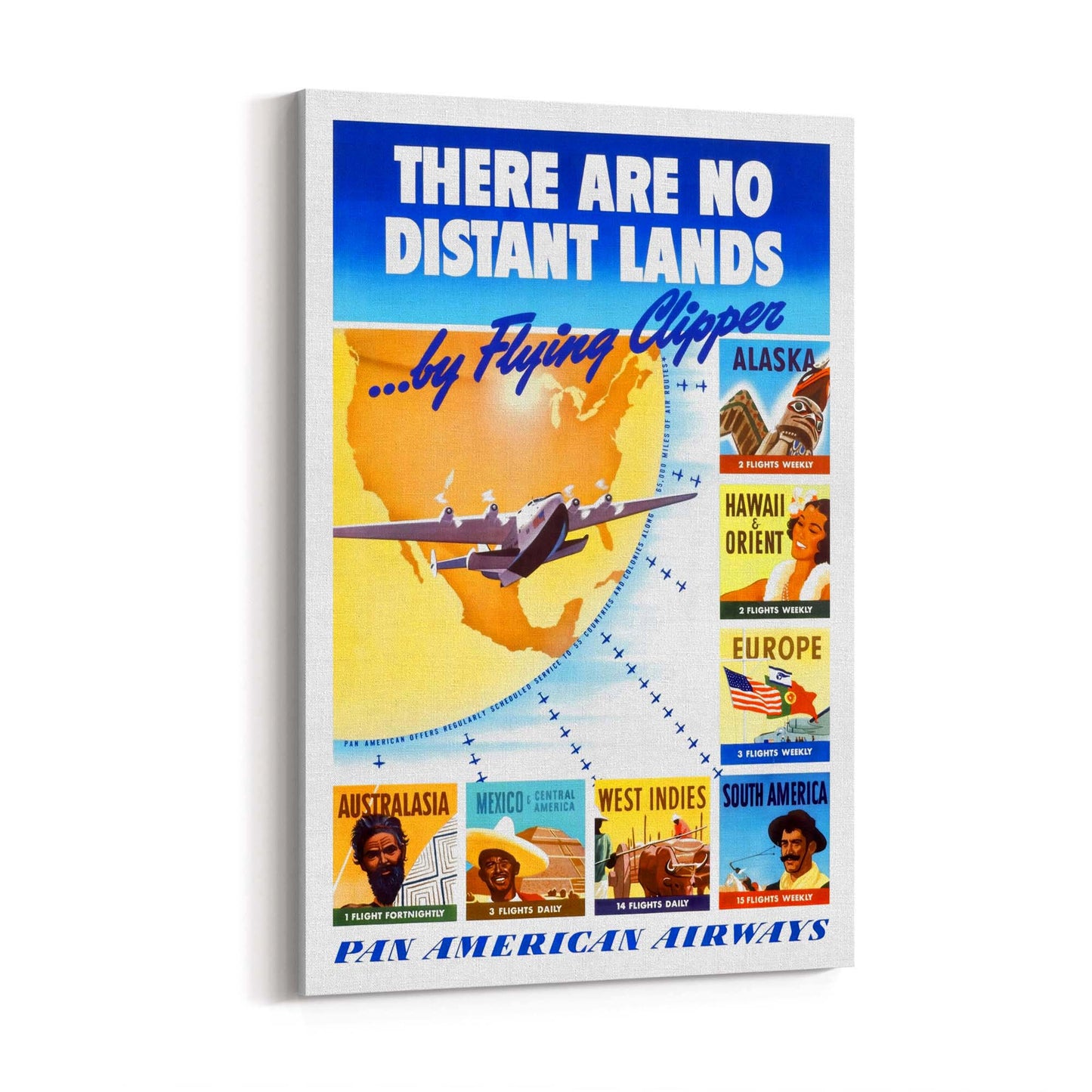 Pan American Airways "Distant Lands" Vintage Travel Advert Wall Art - The Affordable Art Company