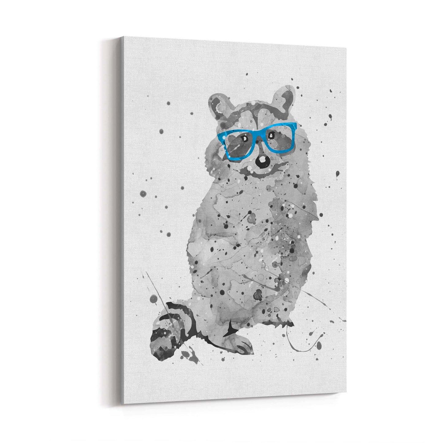 Raccoon Nursery Cartoon Cute Baby Wall Art - The Affordable Art Company