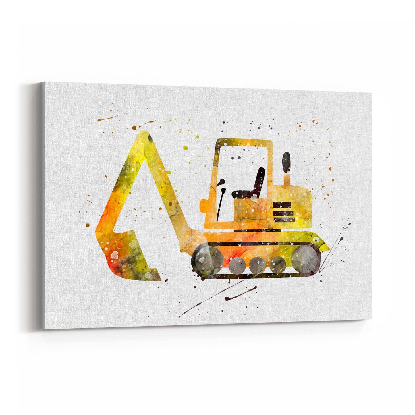 Yellow Digger Boys Bedroom Nursery Toddler Art #2 - The Affordable Art Company