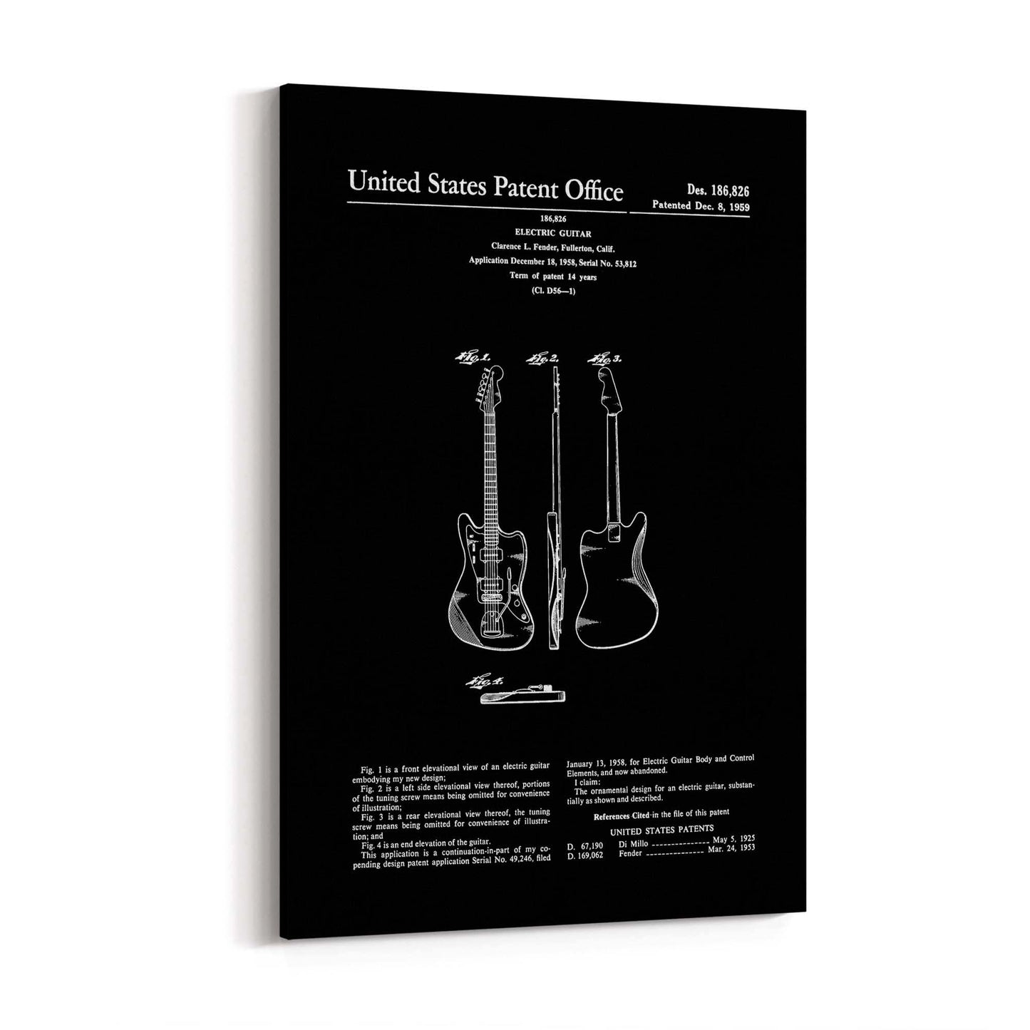 Vintage Guitar Patent Music Wall Art #3 - The Affordable Art Company