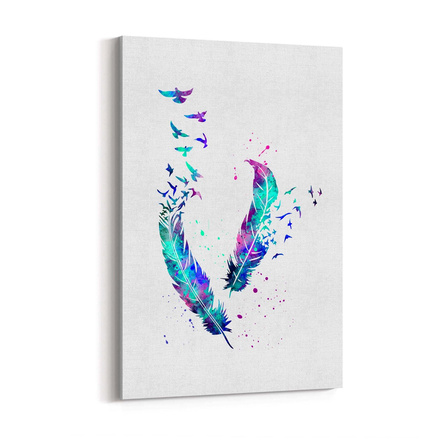 Feather Painting Colourful Bird Wall Art #2 - The Affordable Art Company