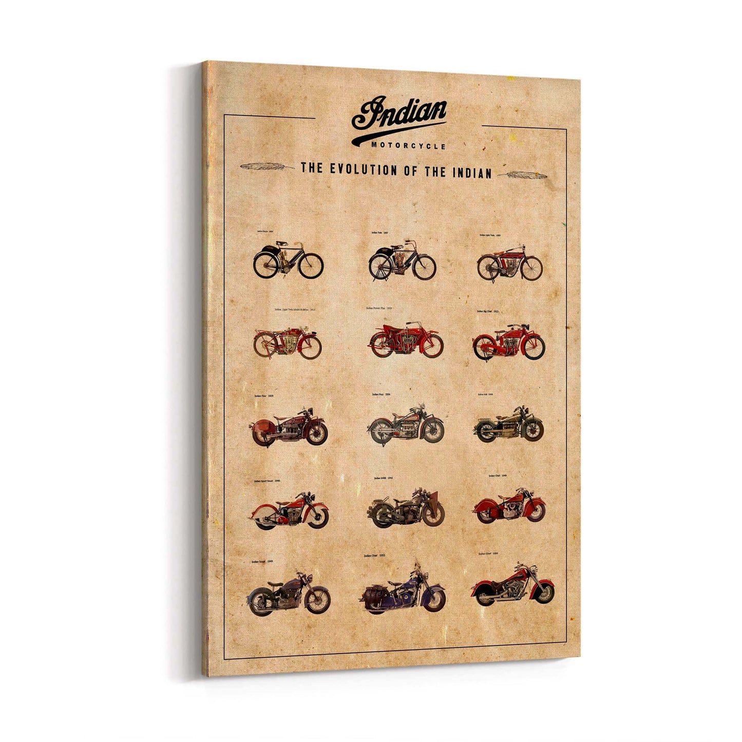 Indian Motorcycles Vintage Advert Garage Wall Art - The Affordable Art Company