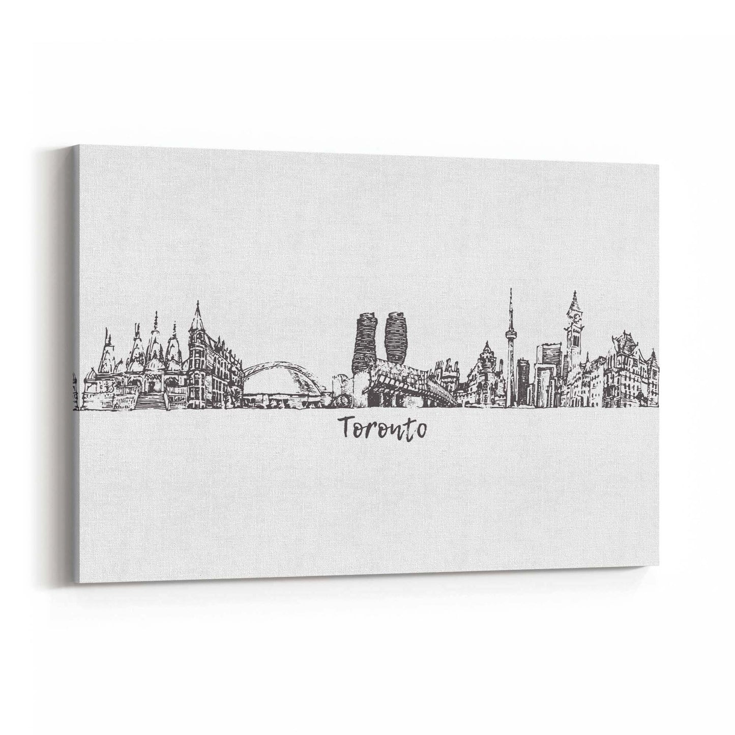 Toronto Canada Skyline Cityscape Drawing Wall Art - The Affordable Art Company