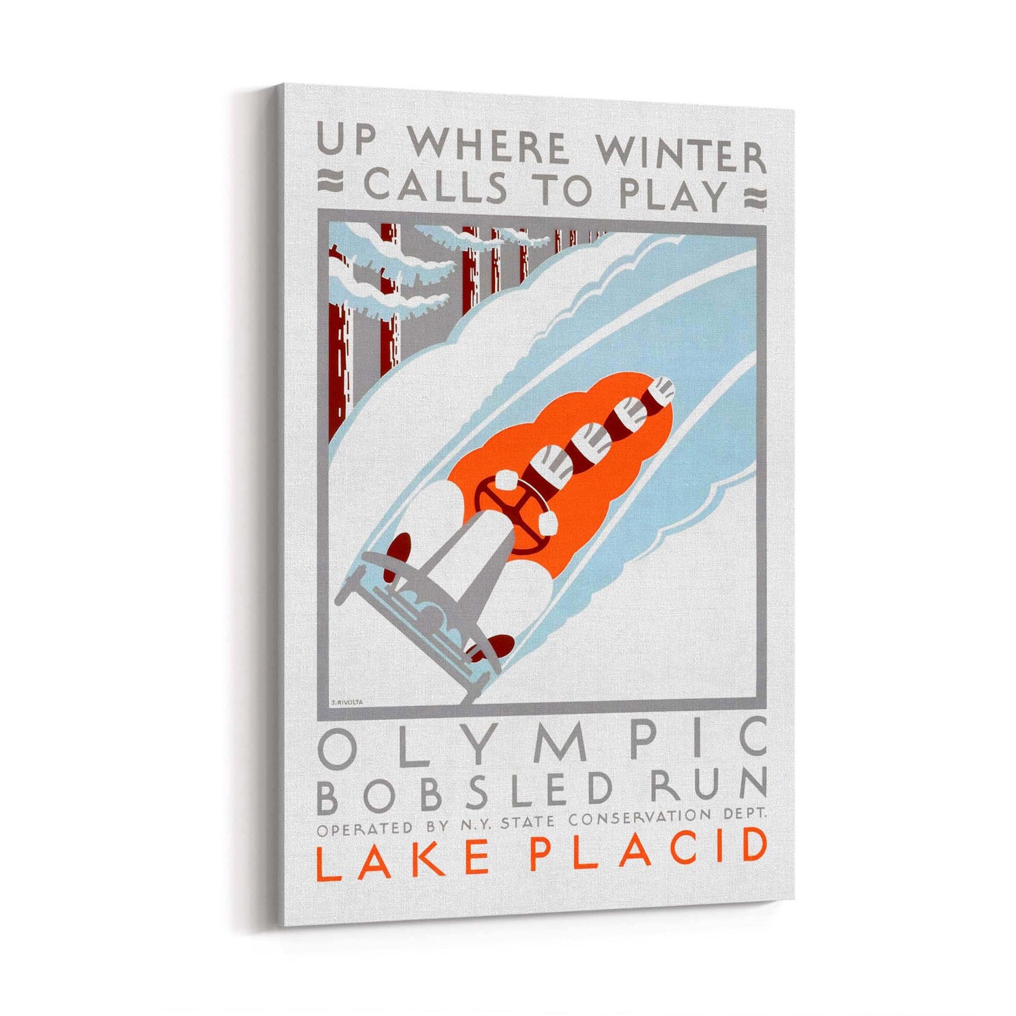 Olympic Bobsled Run Vintage Sports Advert Wall Art - The Affordable Art Company