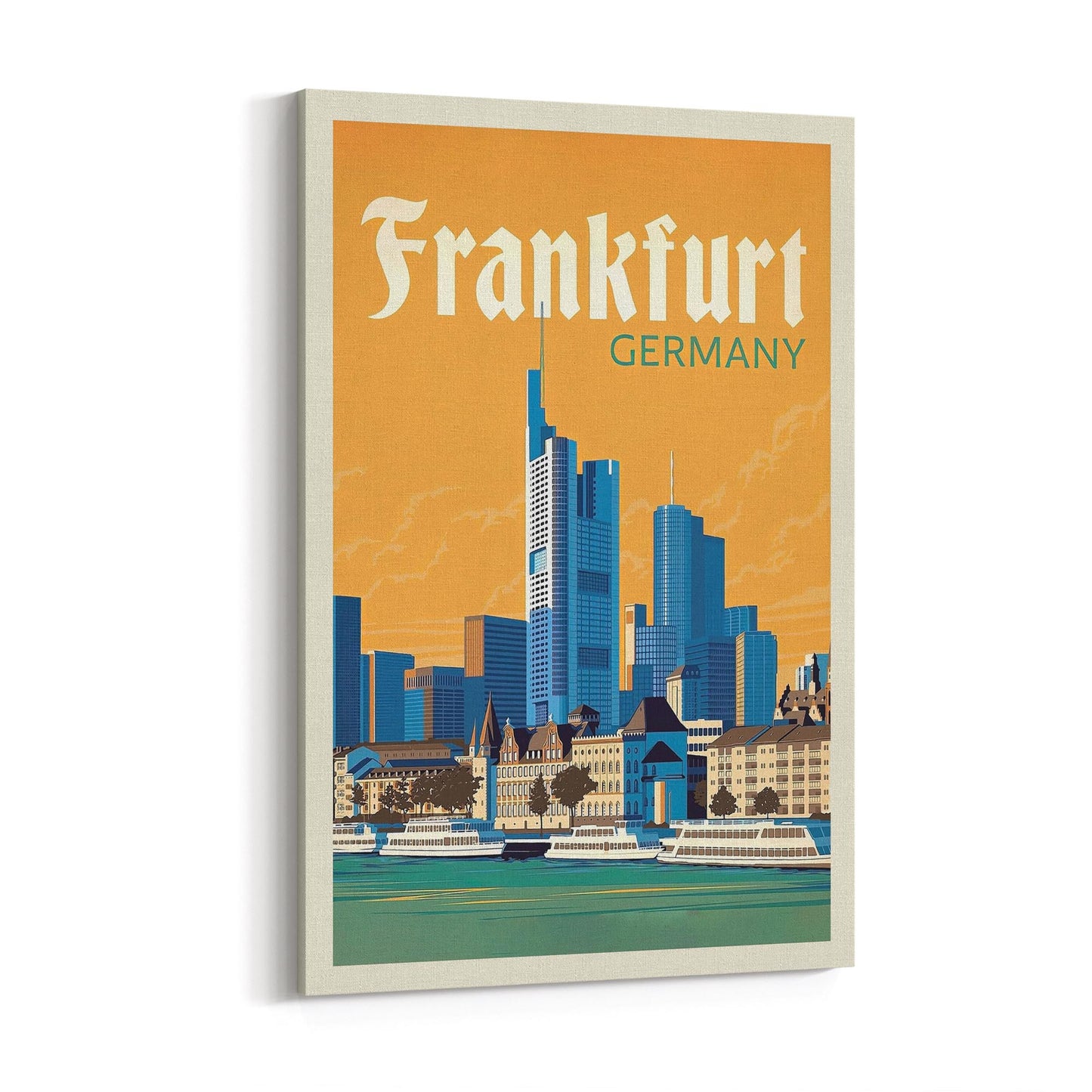 Retro Frankfurt, Germany Travel Advert Wall Art - Portsby