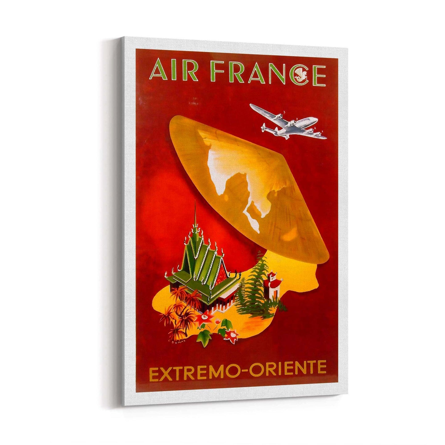 China by Air France Vintage Travel Advert Wall Art - The Affordable Art Company