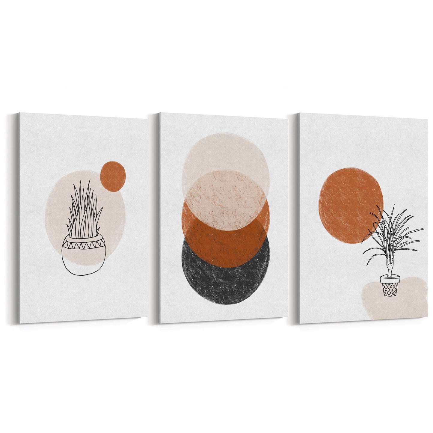 Set of Minimal Plant Abstract Hallway Wall Art #2 - The Affordable Art Company