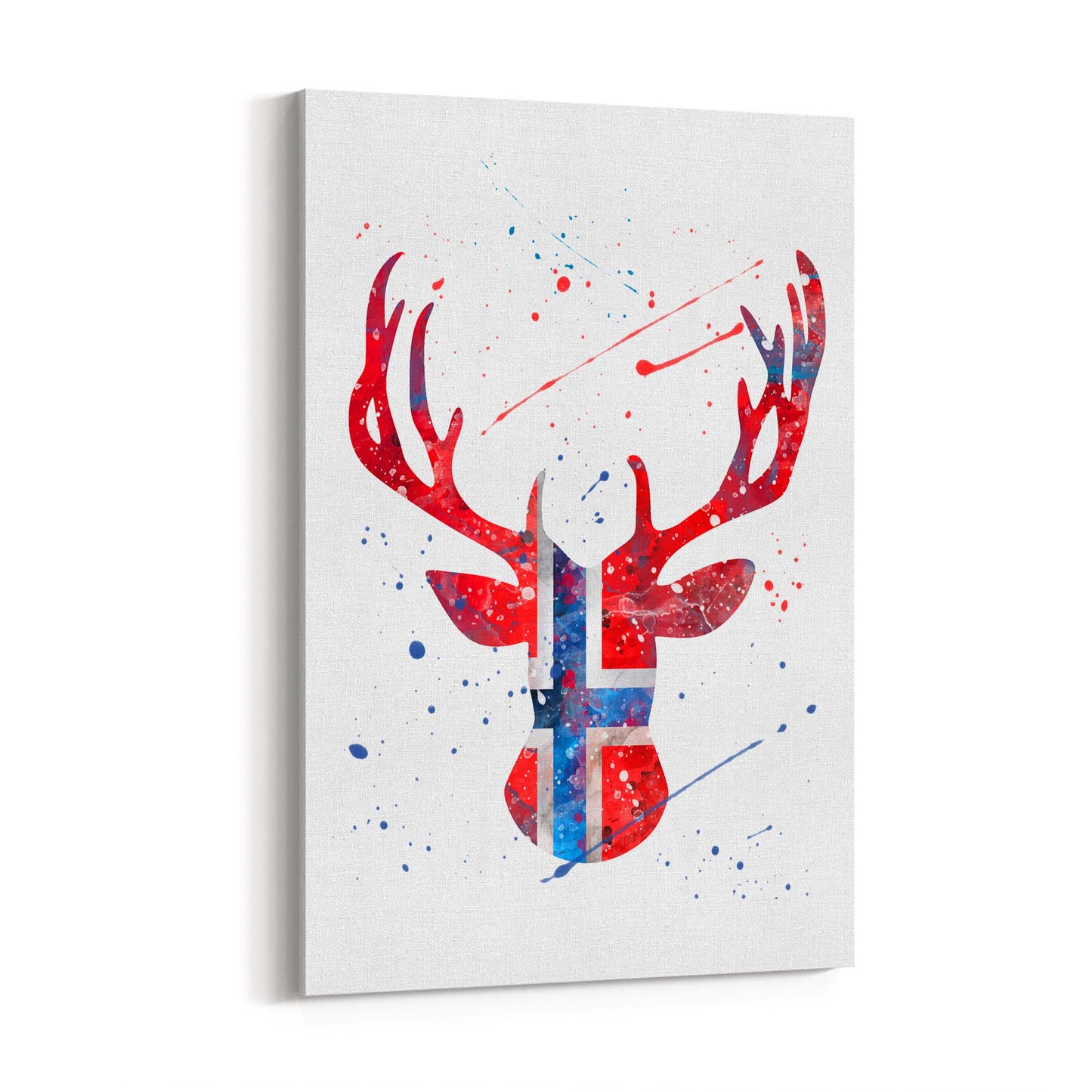 Norwegian Flag Deer Painting Wall Art - The Affordable Art Company