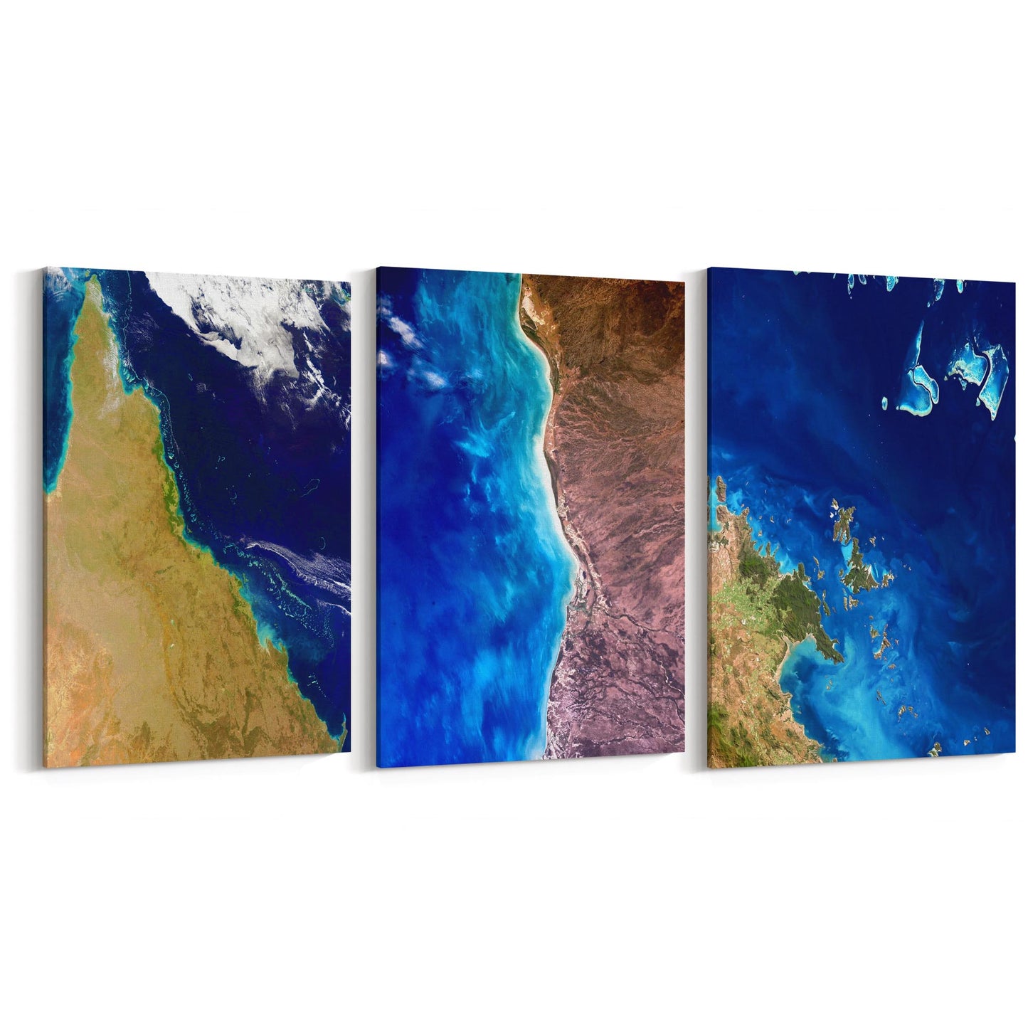 Set of Australian Satellite Photographs Wall Art - The Affordable Art Company