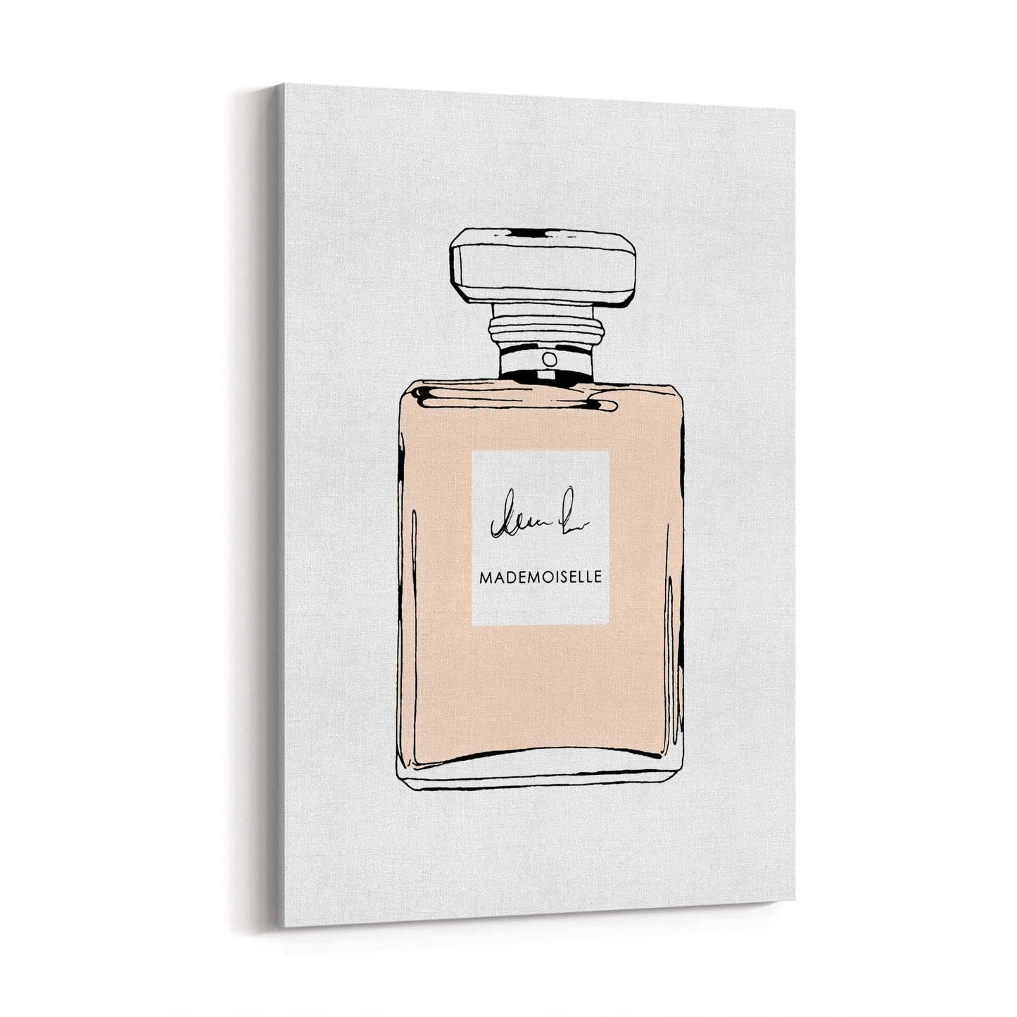 Peach Minimal Perfume Bottle Fashion Wall Art - The Affordable Art Company