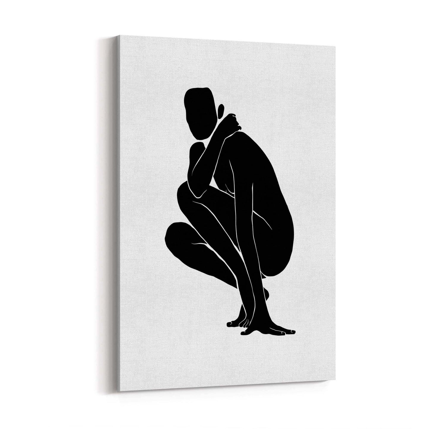 Nude Female Form Abstract Minimal Black Wall Art #3 - The Affordable Art Company