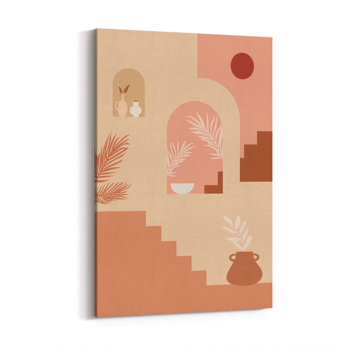 Abstract Terracotta Minimal Home Decor Wall Art - The Affordable Art Company