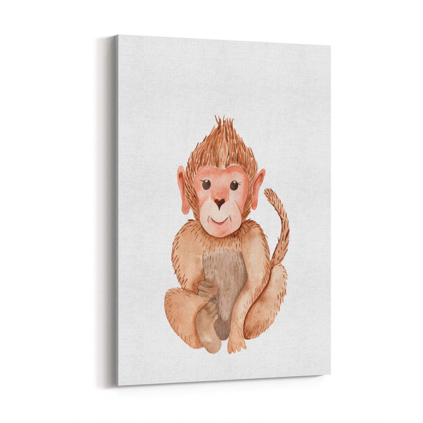 Cartoon Monkey Cute Nursery Baby Animal Art - The Affordable Art Company