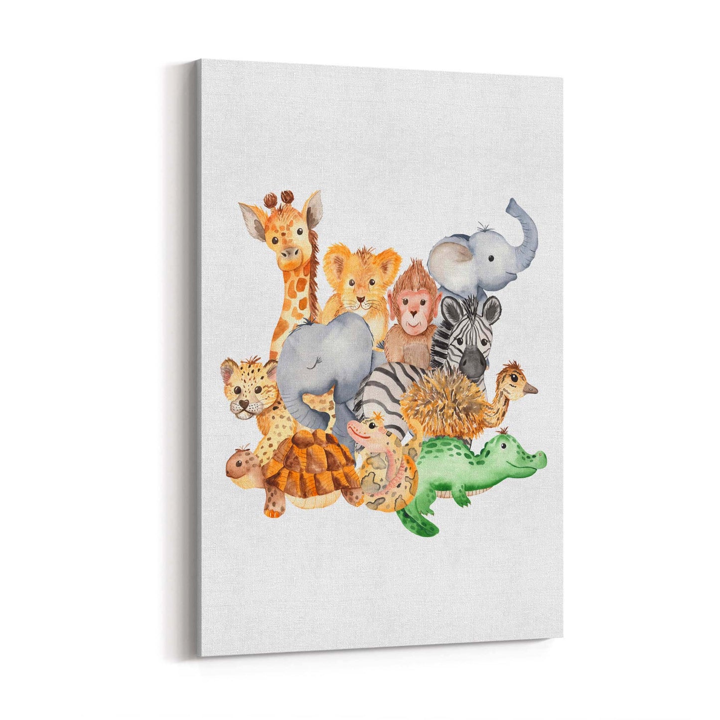 Safari Animal Group Painting Nursery Wall Art #2 - The Affordable Art Company