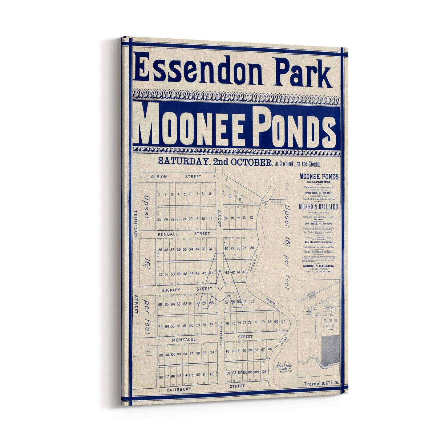 Essendon Moonee Ponds Vintage Real Estate Ad Wall Art #2 - The Affordable Art Company
