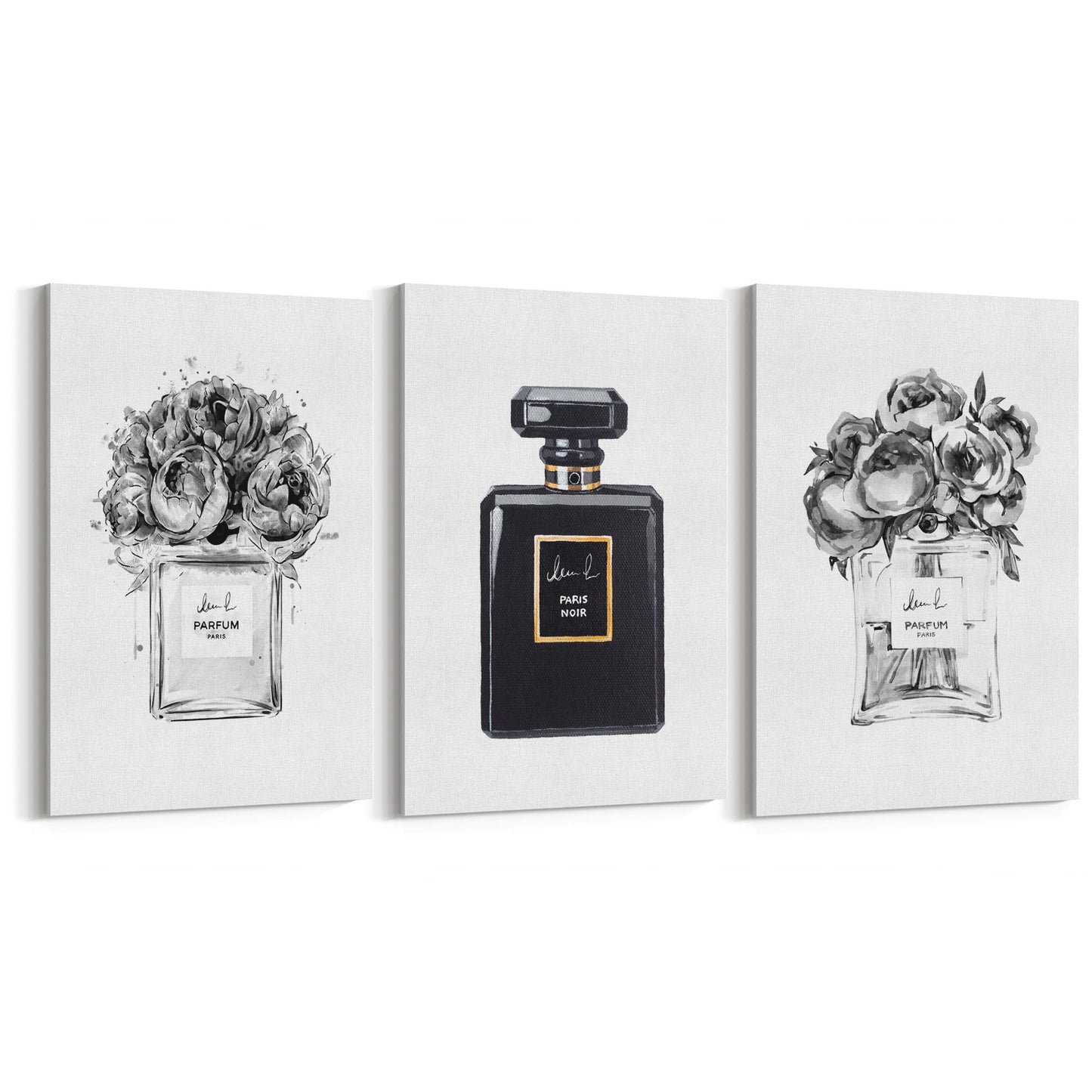 Set of Perfume Bottle Fashion Bedroom Wall Art #1 - The Affordable Art Company