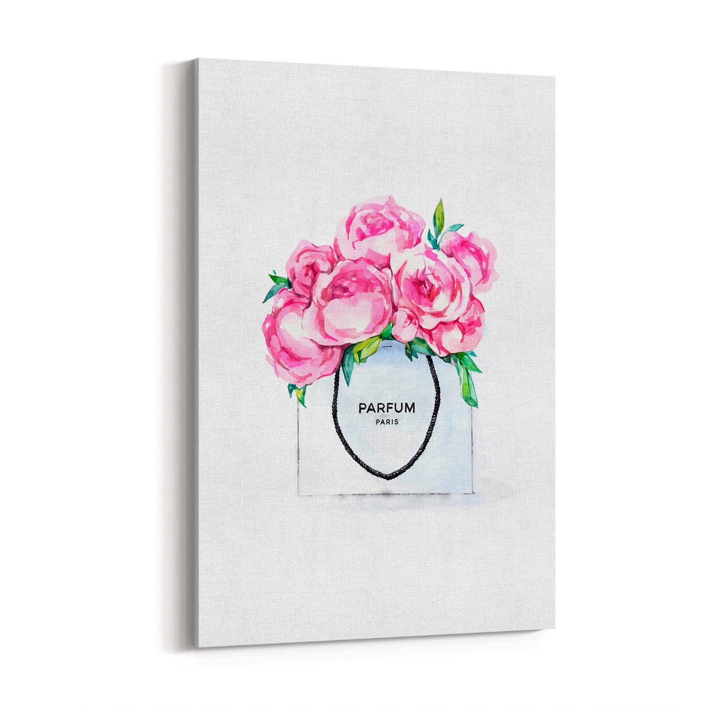 Pink Floral Perfume Bottle Fashion Flowers Wall Art #1 - The Affordable Art Company