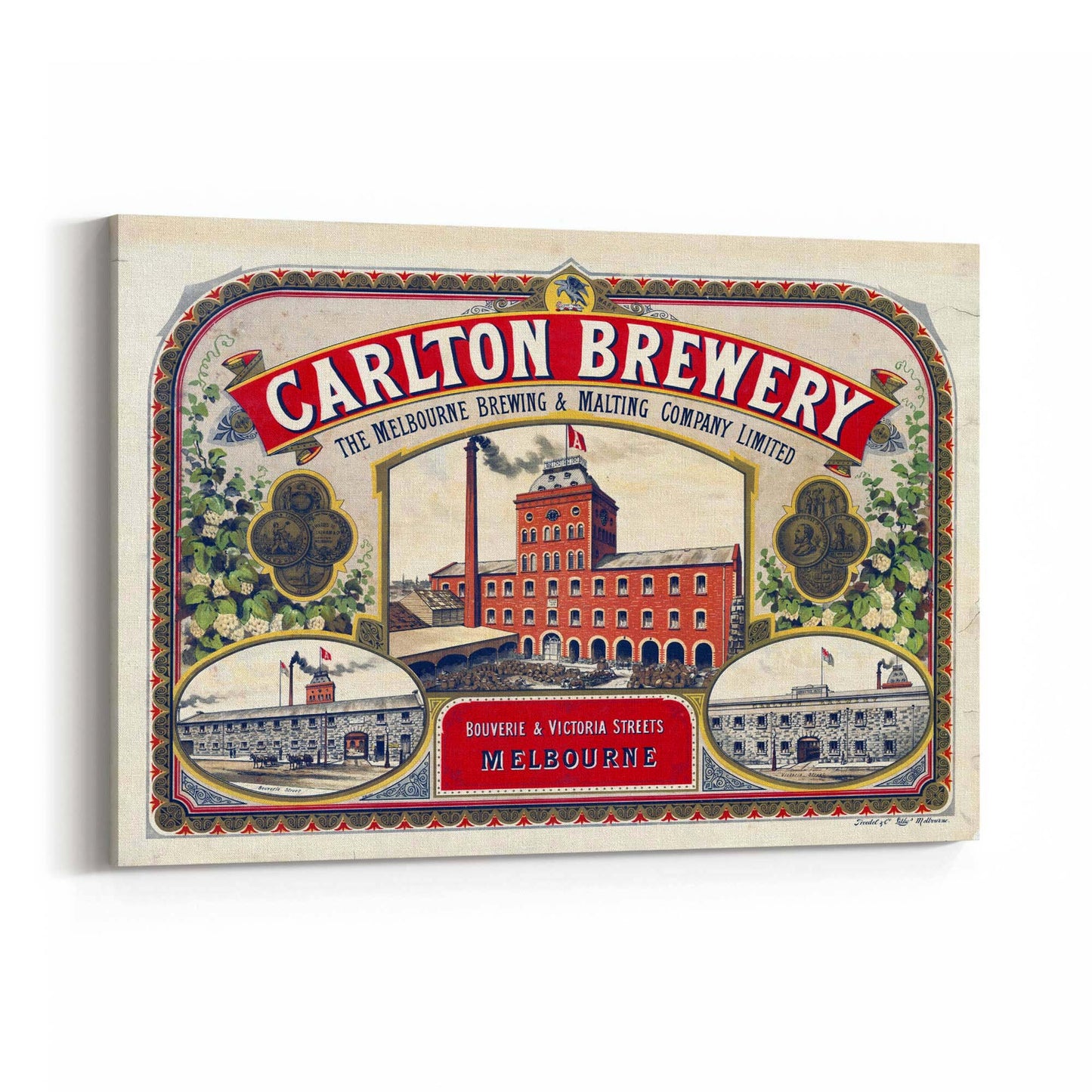 Carlton Brewery Melbourne Vintage Beer Wall Art - The Affordable Art Company