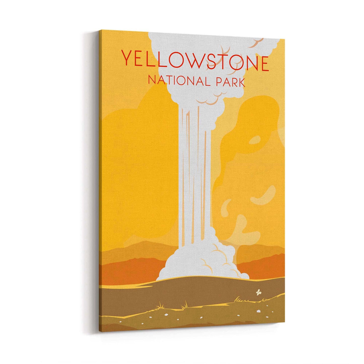 Retro Yellowstone USA Vintage Travel Wall Art - The Affordable Art Company