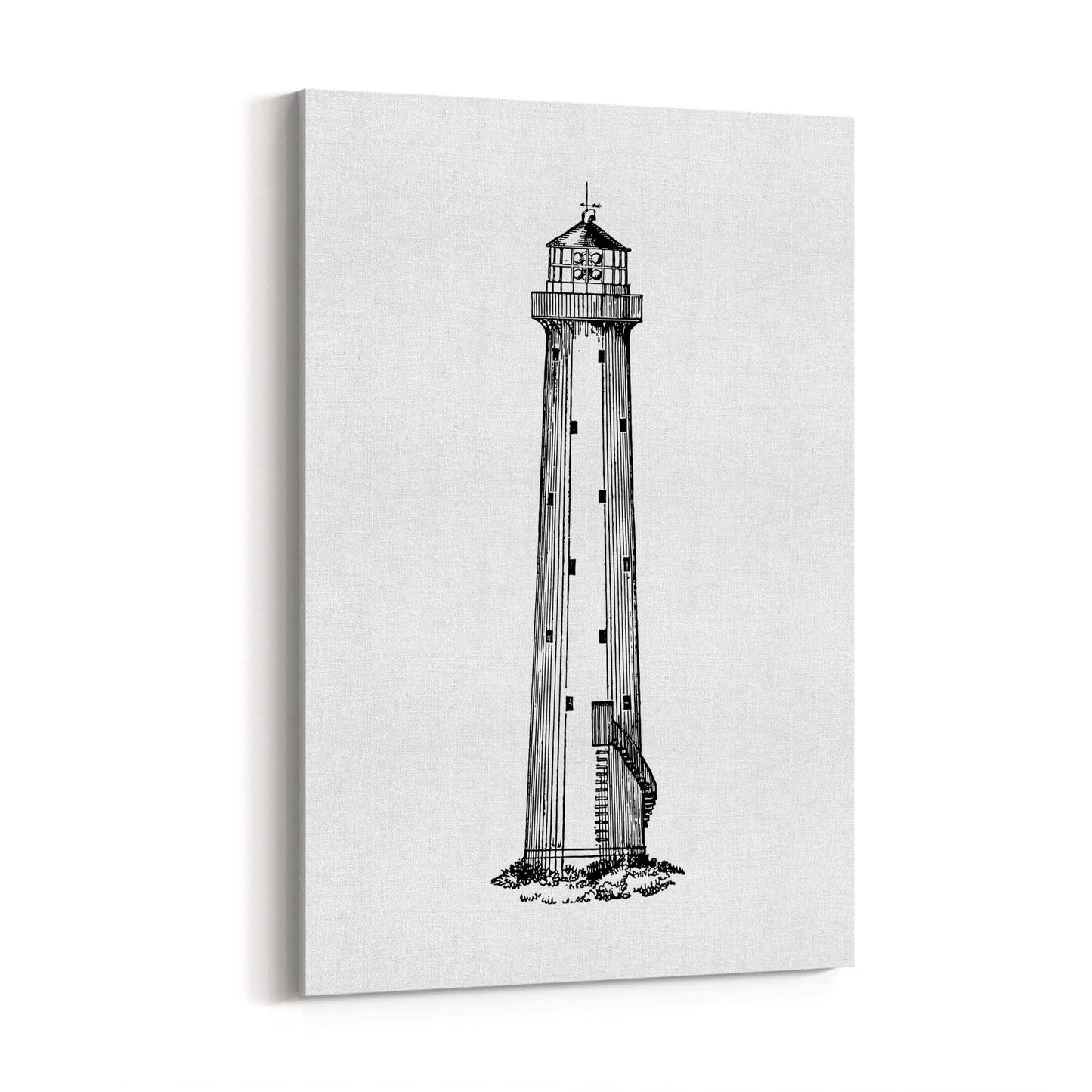 Lighthouse Coastal Drawing Nautical Wall Art - The Affordable Art Company