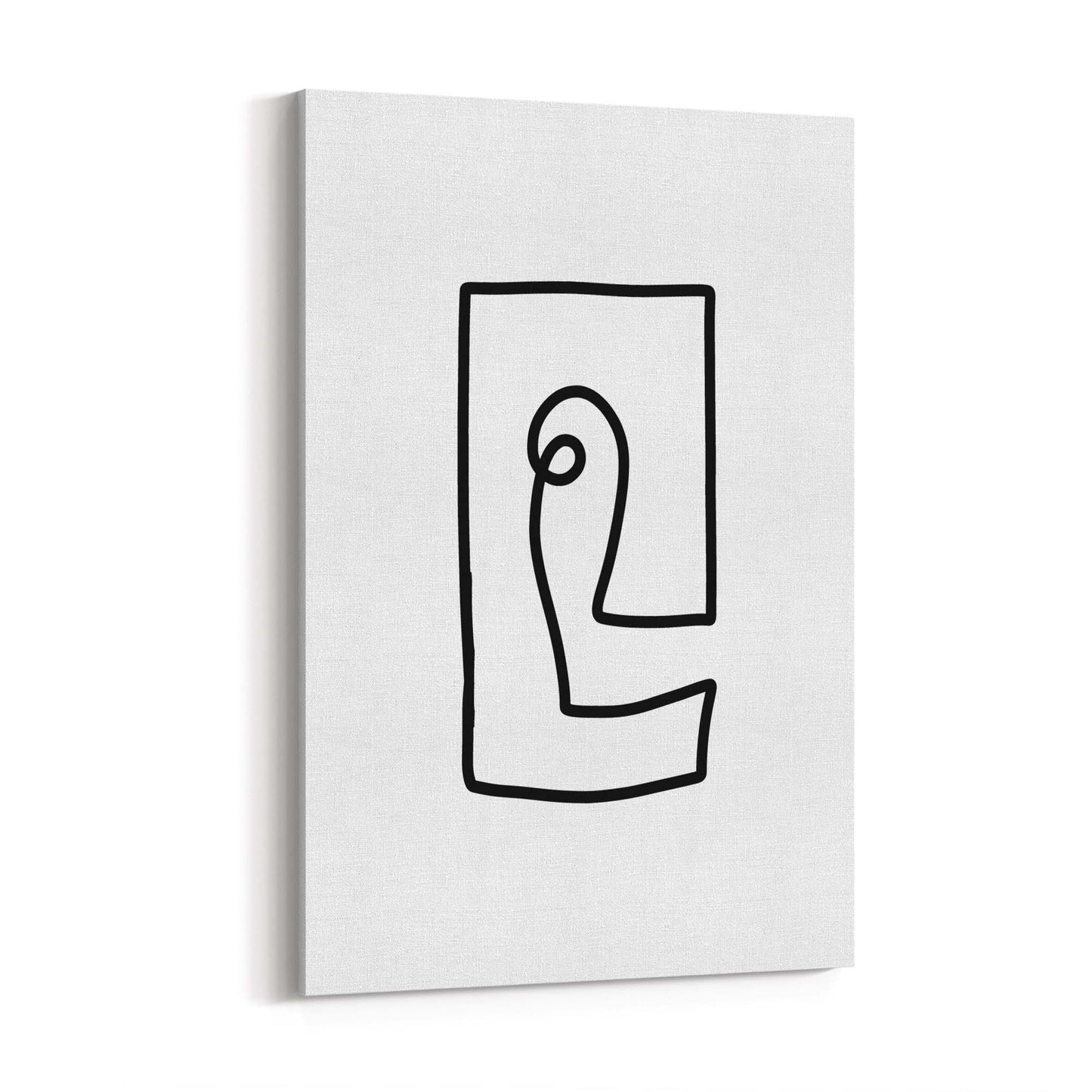 Squared Abstract Face Minimal Drawing Wall Art - The Affordable Art Company